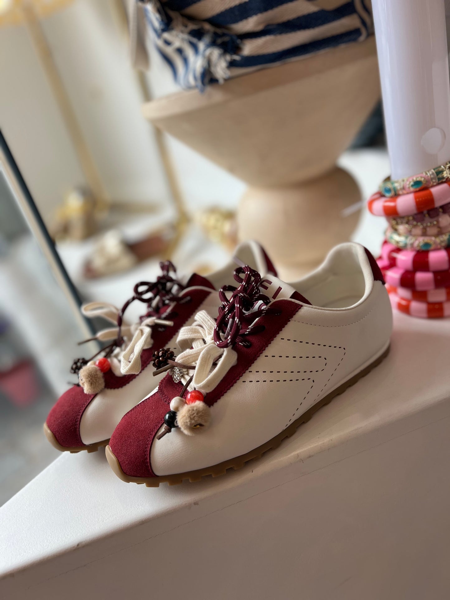 SNEAKERS BORDEAUX/WHITE