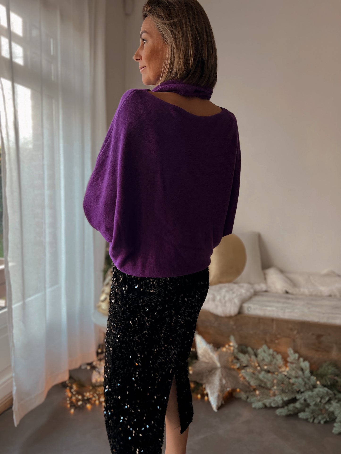 FLORINNE PURPLE PULL MET SJAAL