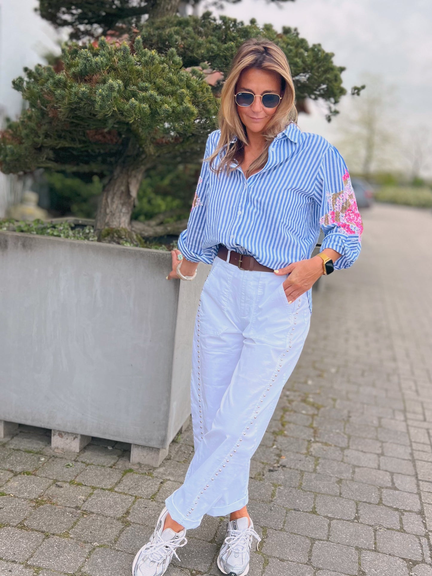 STRIPES & SEQUINS BLOUSE