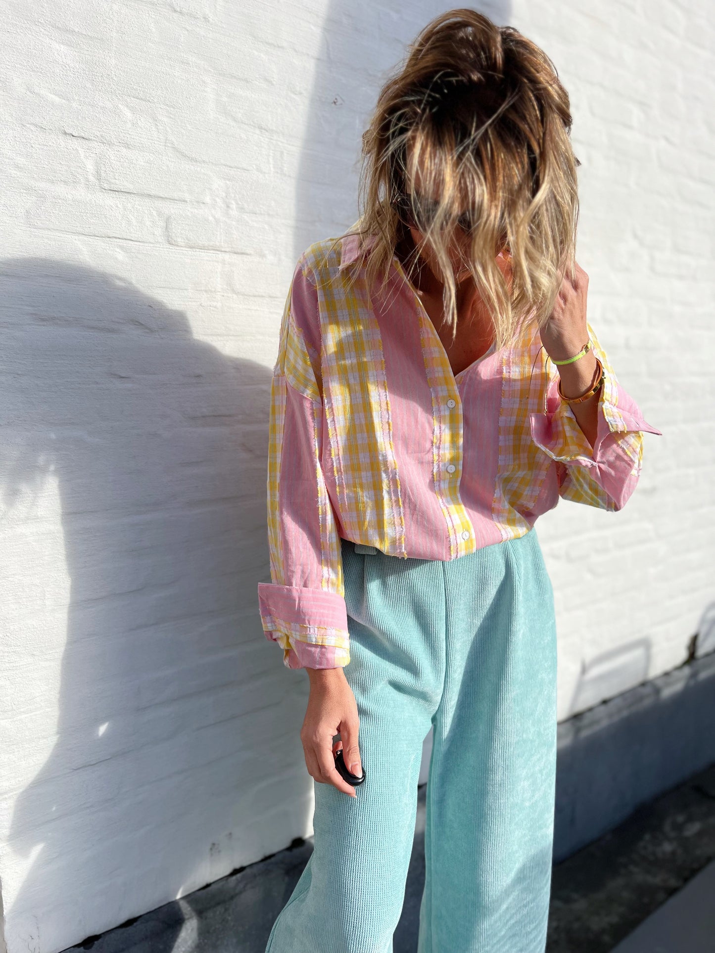 PINK & YELLOW BLOUSE