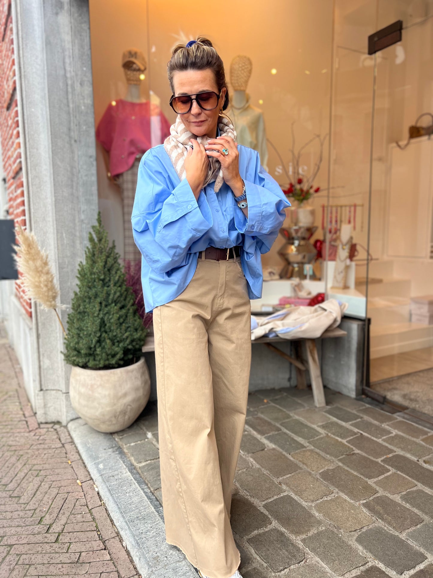 WIDE LEG PANTS CAMEL