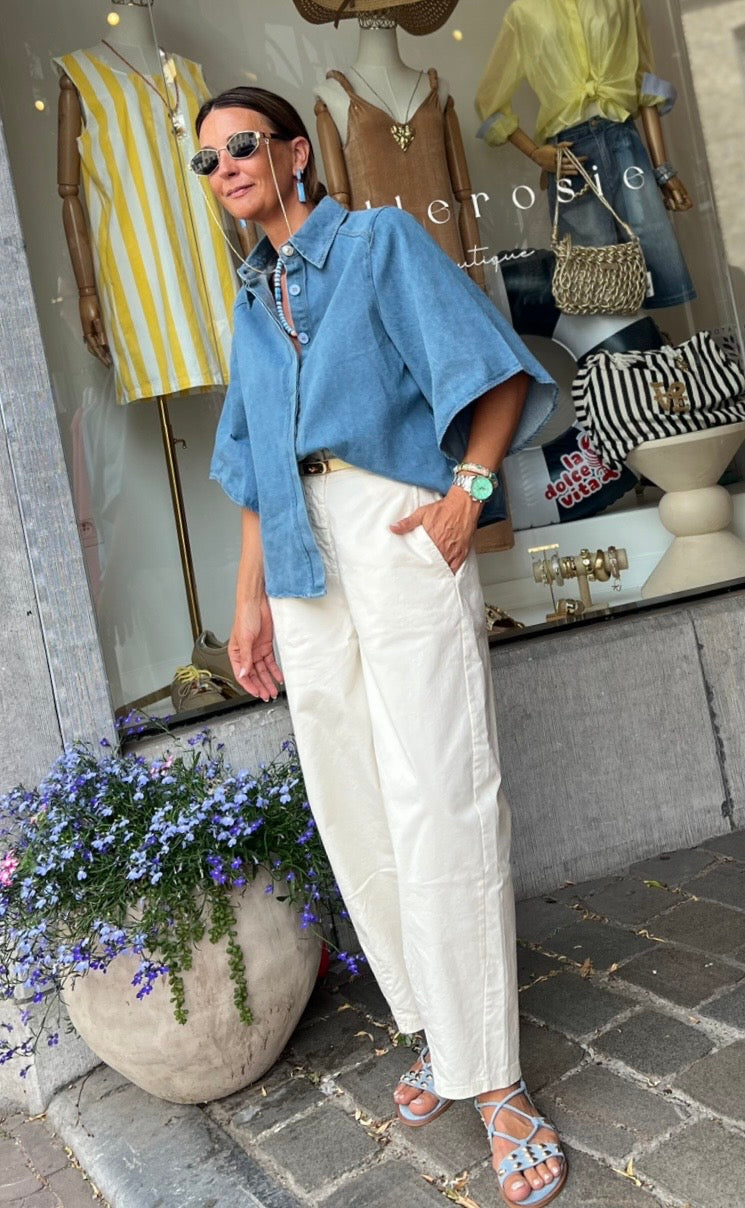 YAZZY BARREL PANTS ECRU