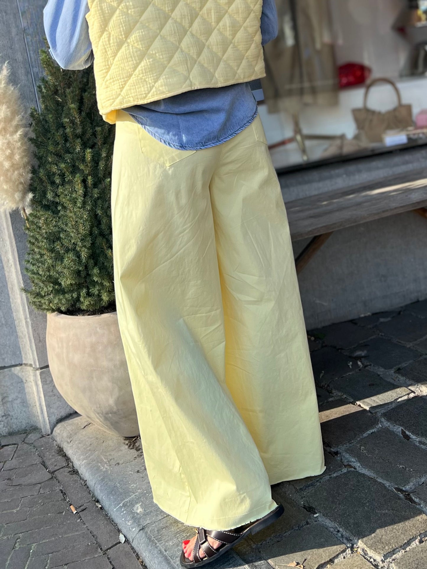 WIDE LEG PANTS YELLOW