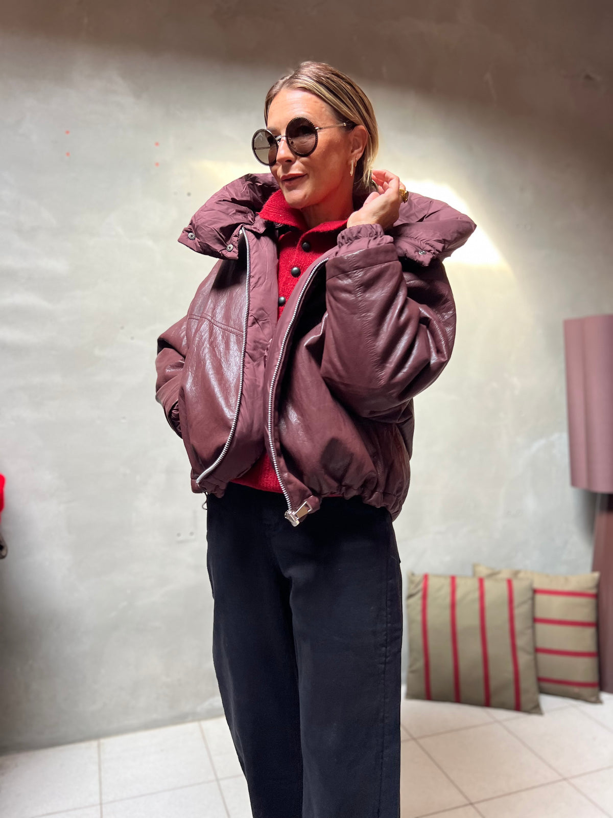 JONAH PUFFER JACKET BURGUNDY