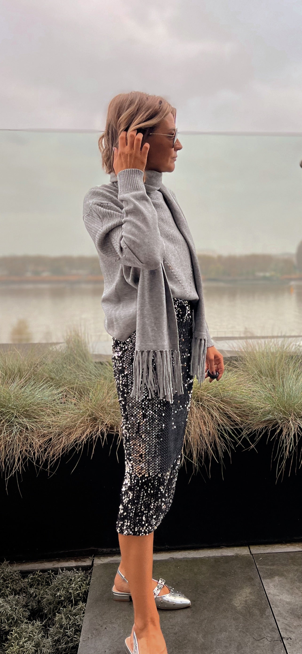 MARLIES GREY PULL MET SJAAL