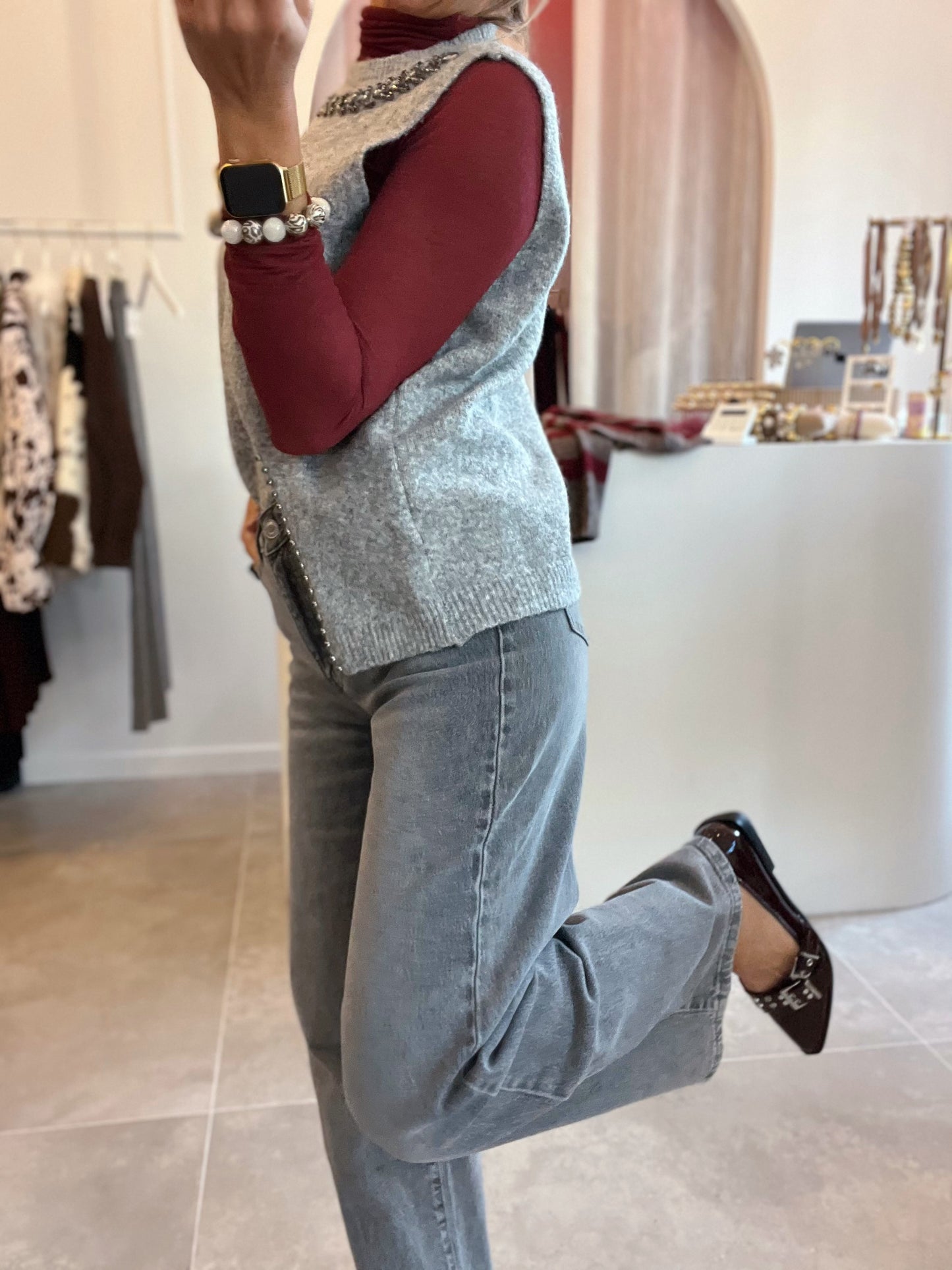 LITTZ GREY WASHED JEANS