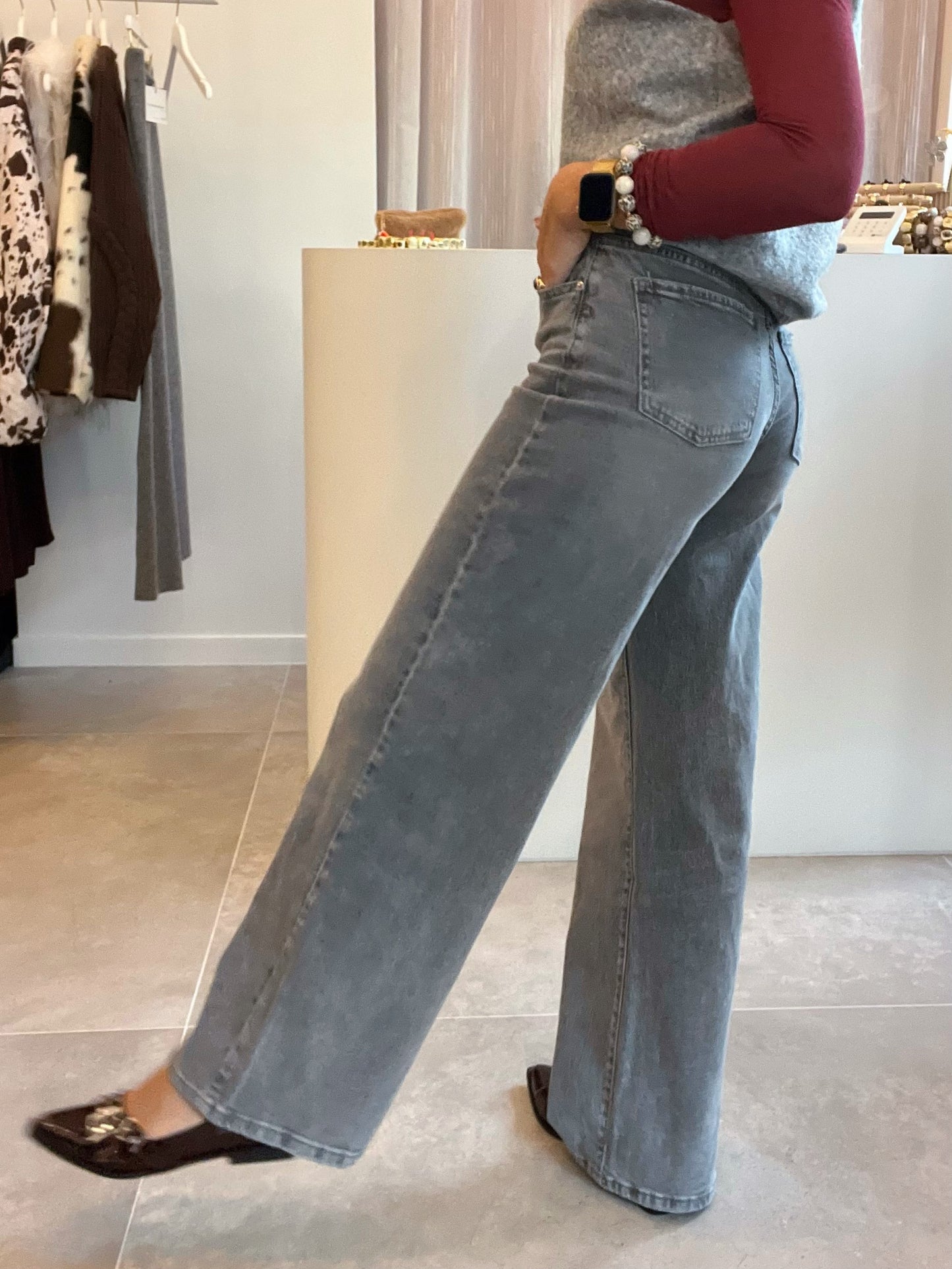 LITTZ GREY WASHED JEANS