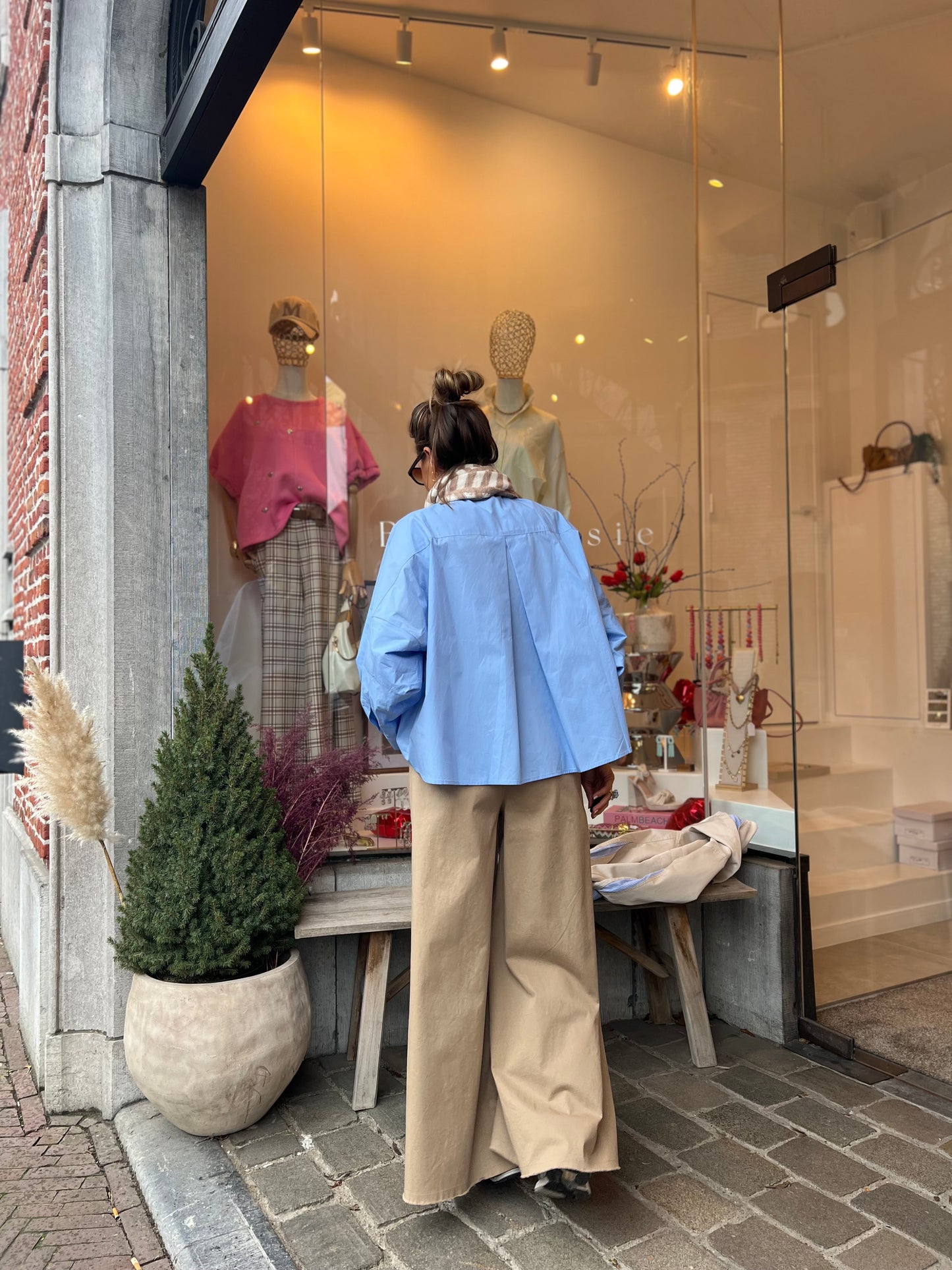 POPLIN BLOUSE SKYBLUE