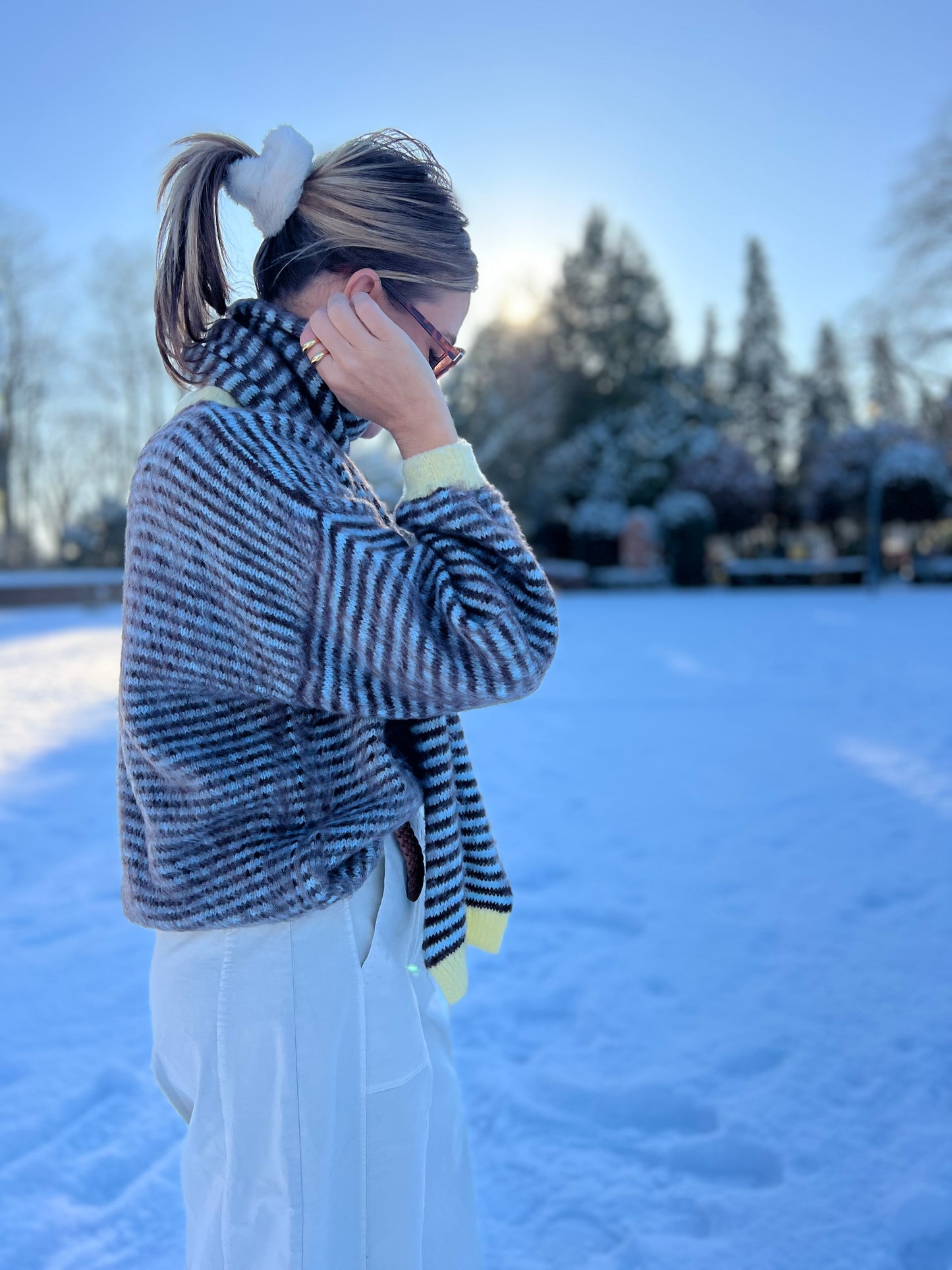 MOIJA PULL & SJAAL bruin/blauw