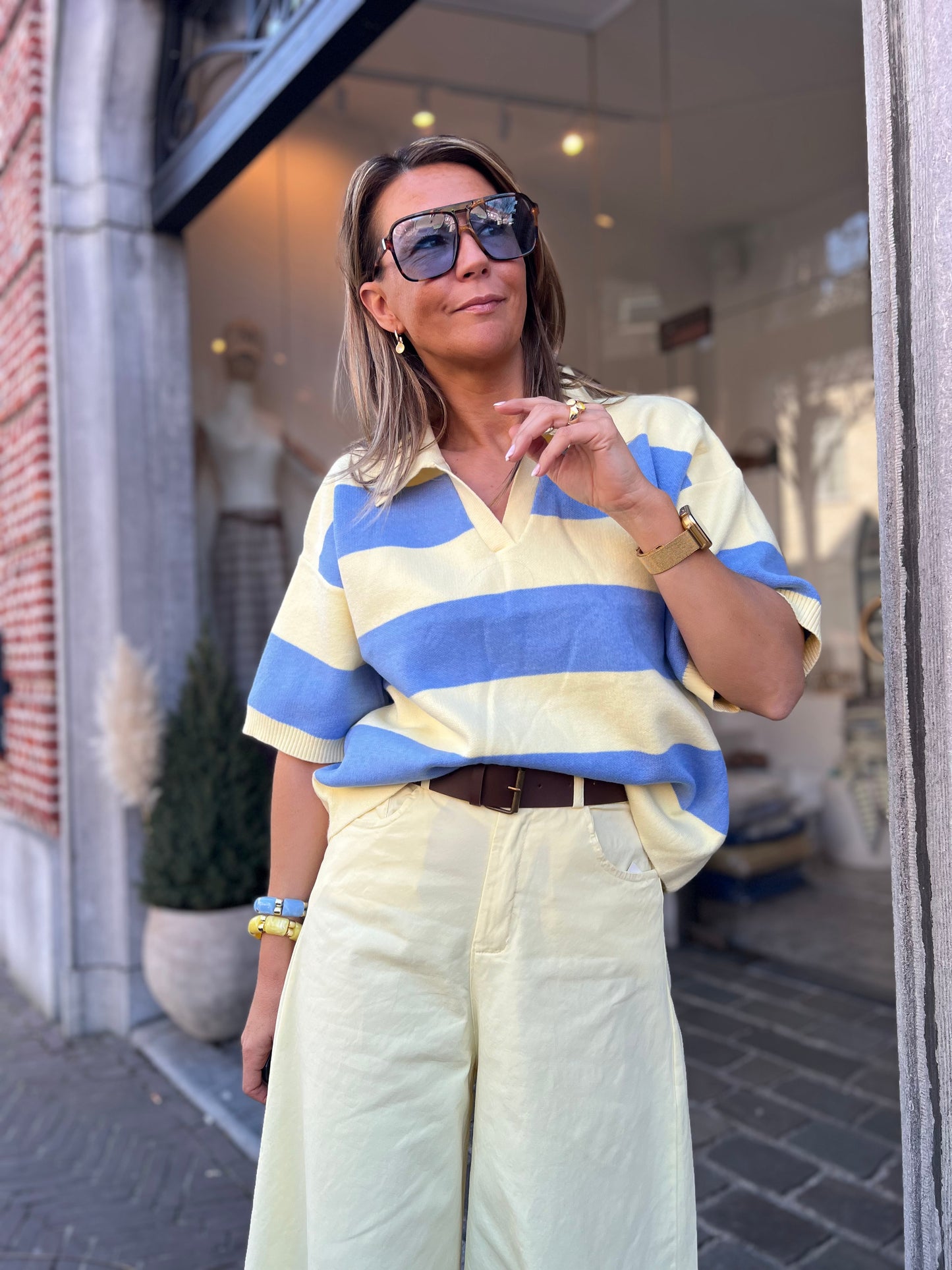 ALBA POLOSHIRT YELLOW/BLUE