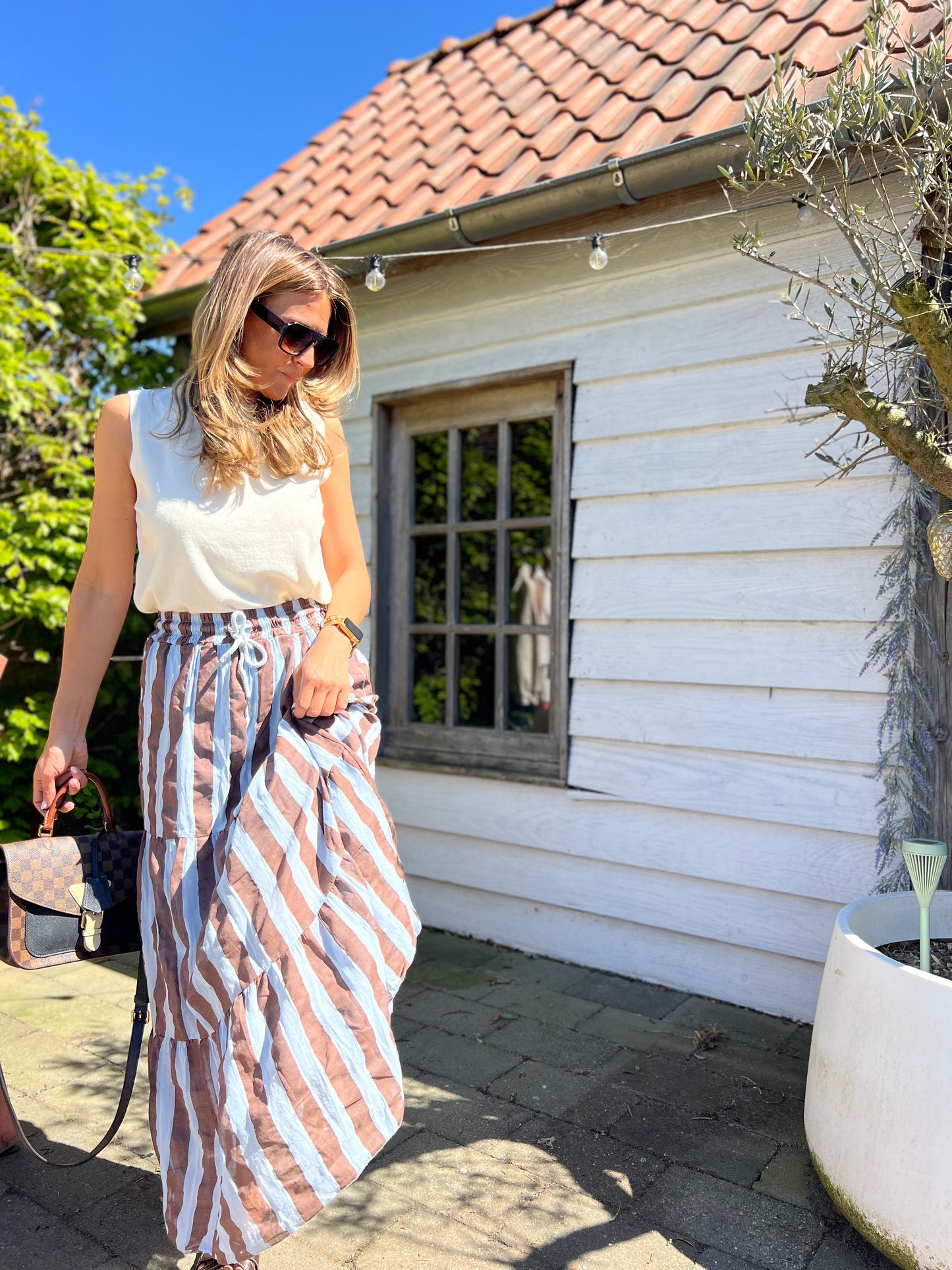 BALI BLUE AND BROWN SKIRT