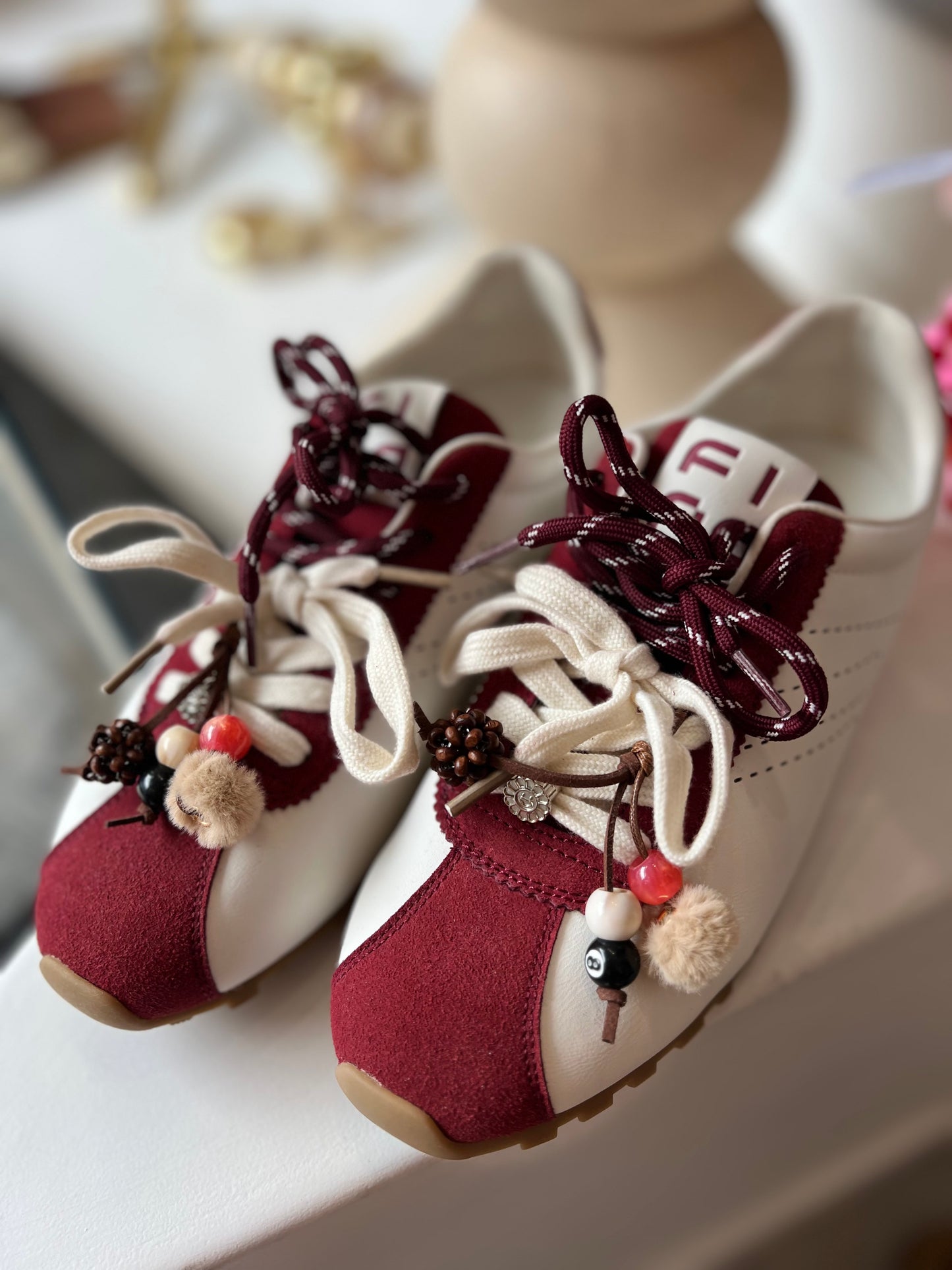 SNEAKERS BORDEAUX/WHITE