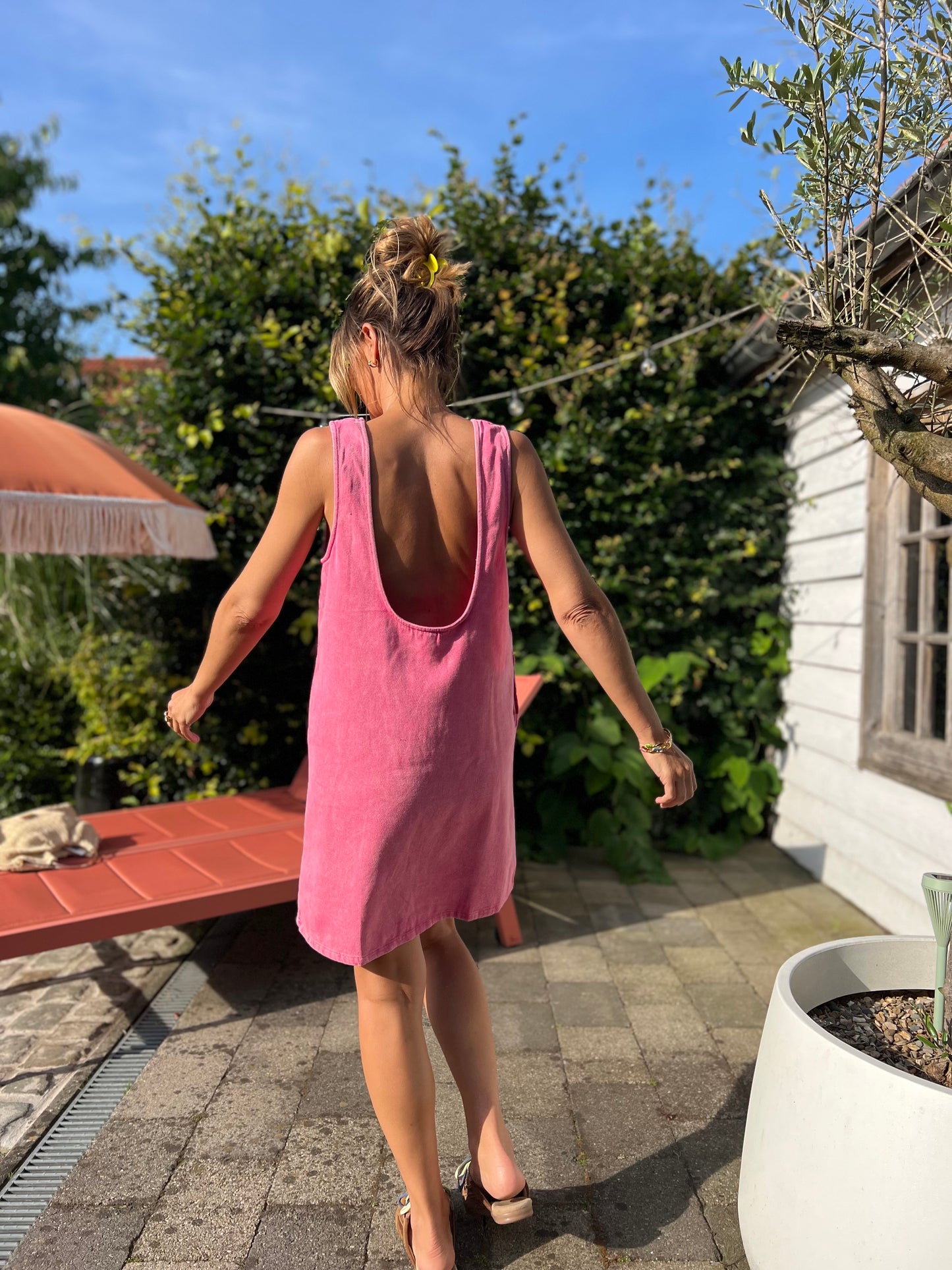JESS DENIM DRESS PINK