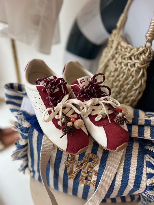 SNEAKERS BORDEAUX/WHITE