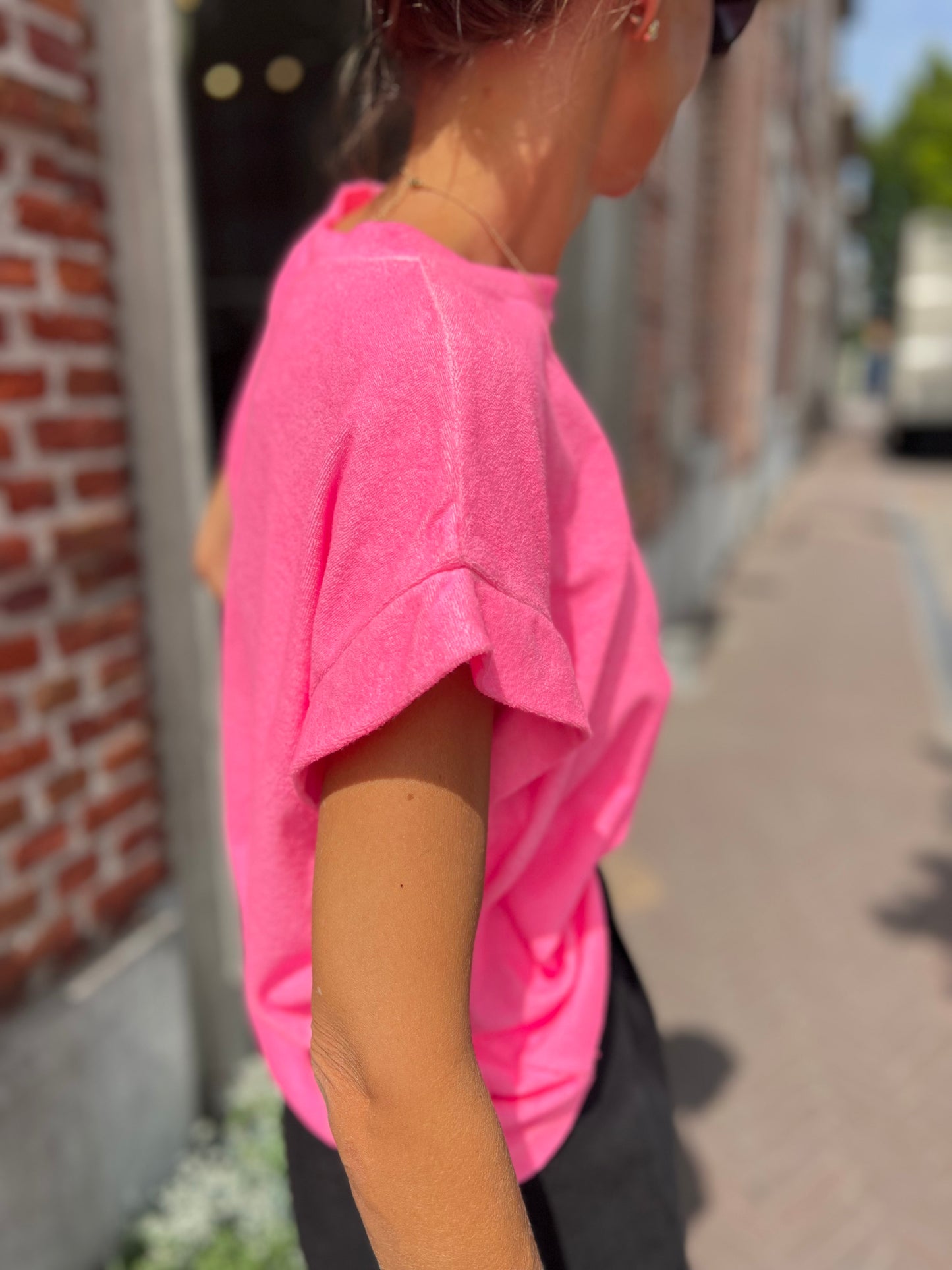 SPONGE TOP FLUO PINK