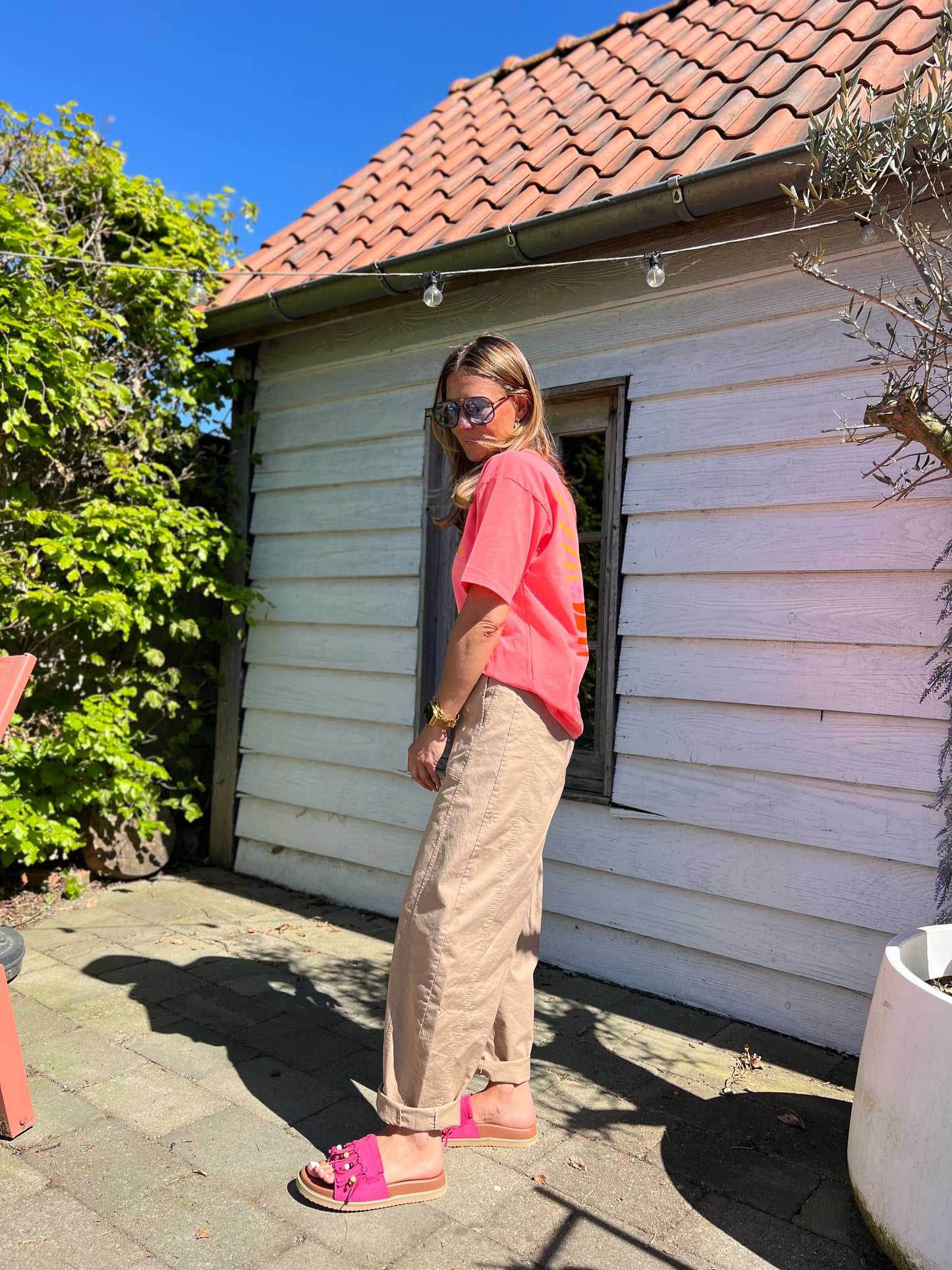 BEACH CLUB T-SHIRT CORAL
