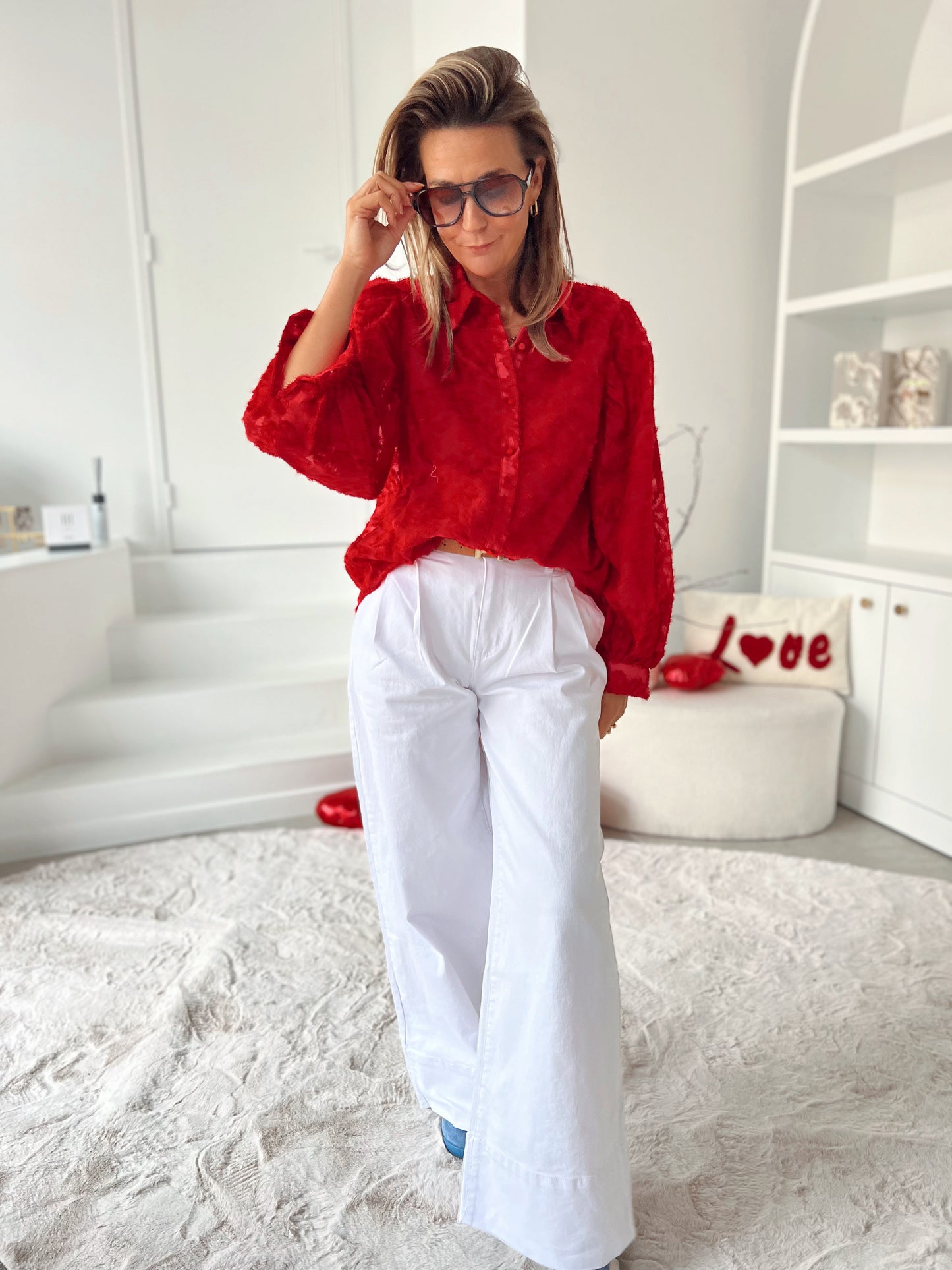 LILY RED BLOUSE