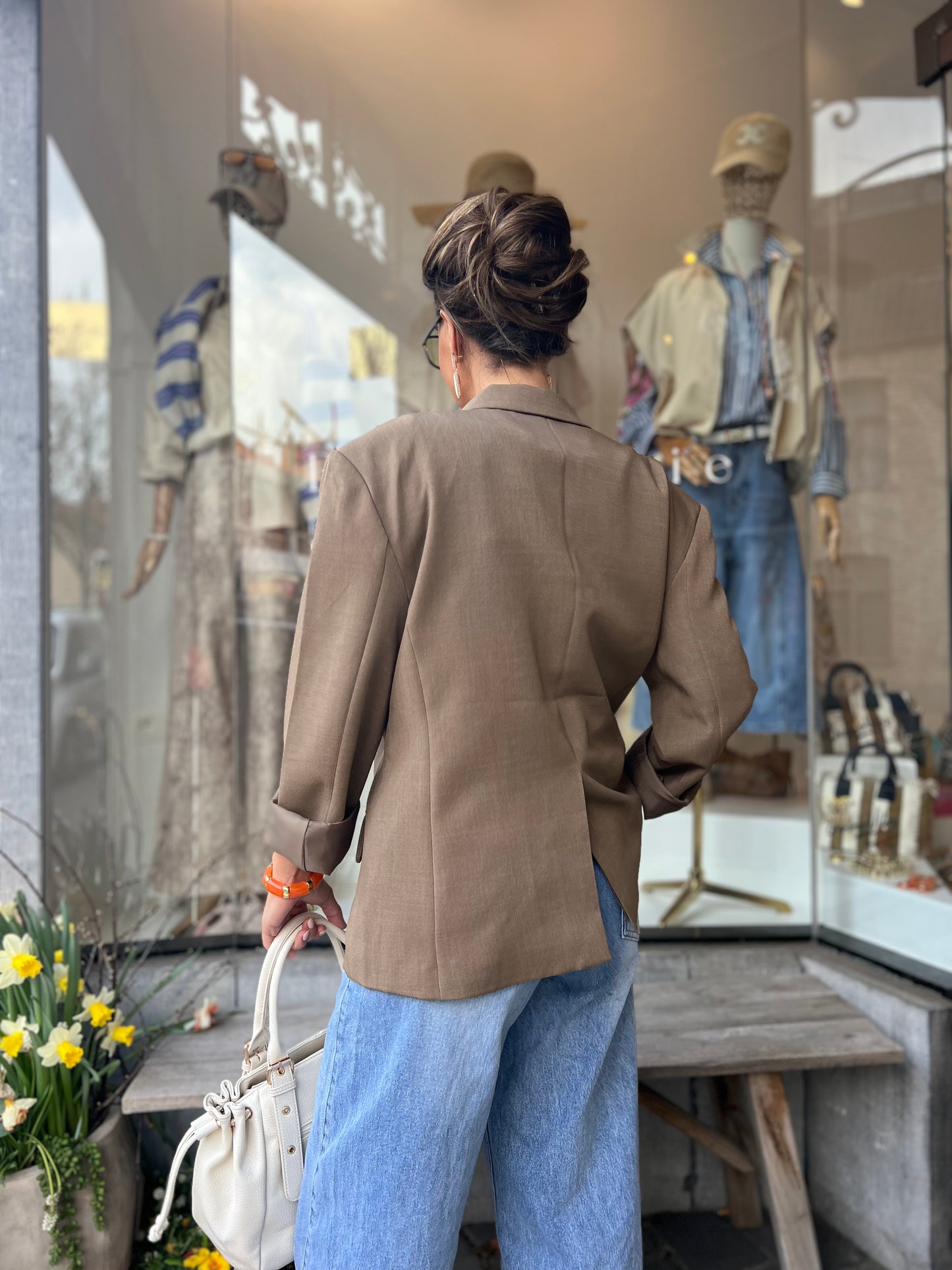 OVERSIZED CHECKED BLAZER