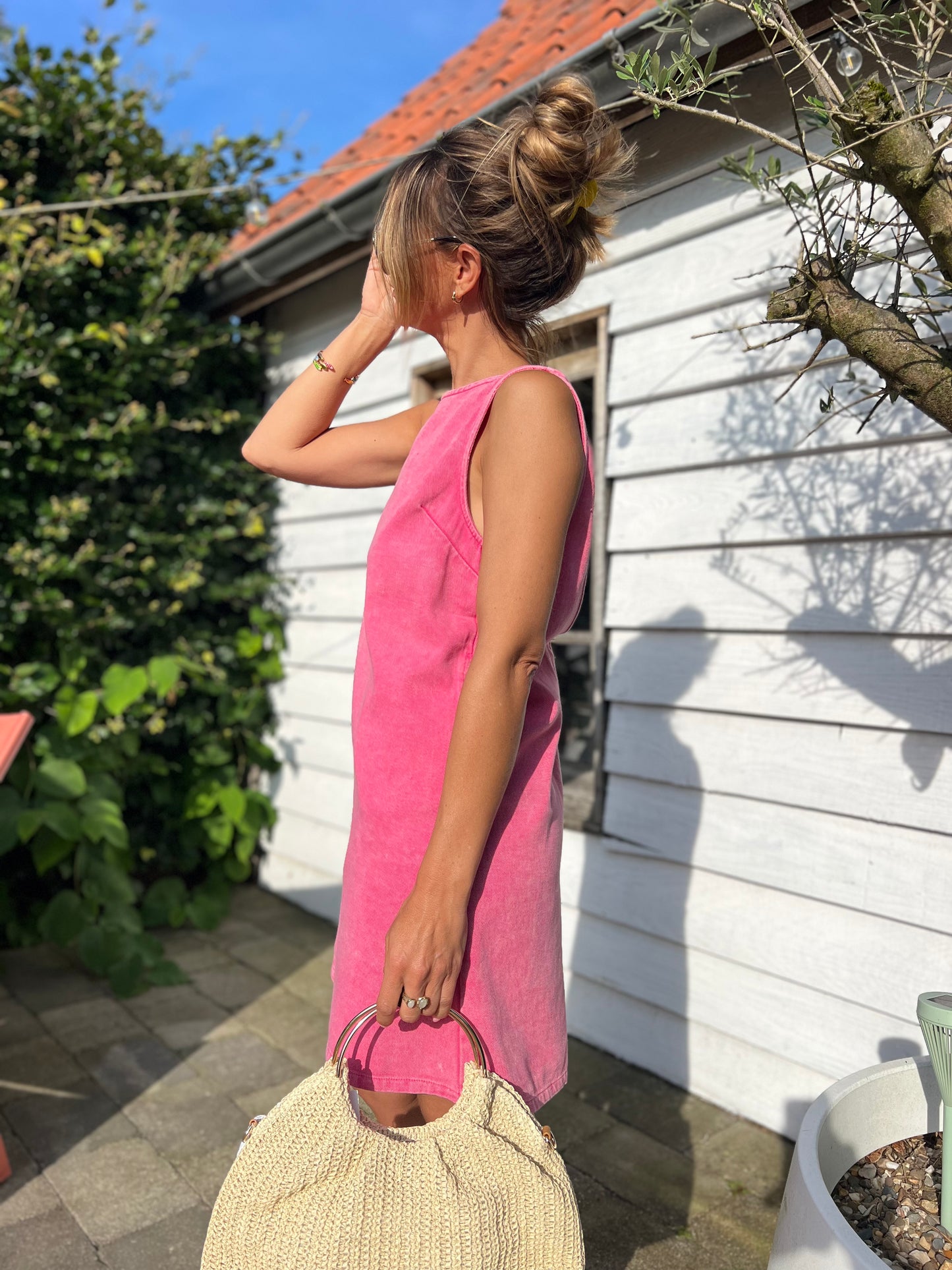 JESS DENIM DRESS PINK