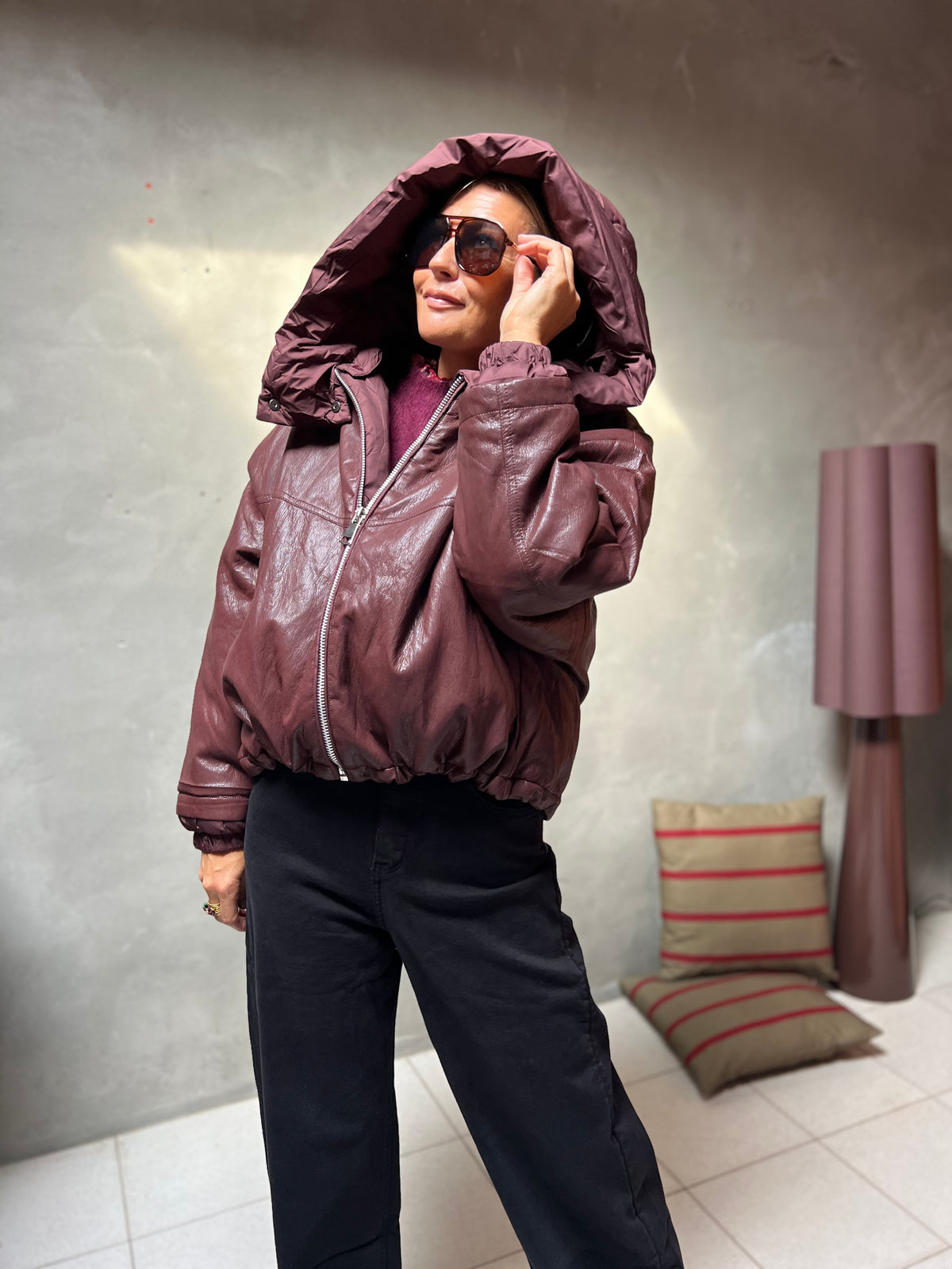JONAH PUFFER JACKET BURGUNDY