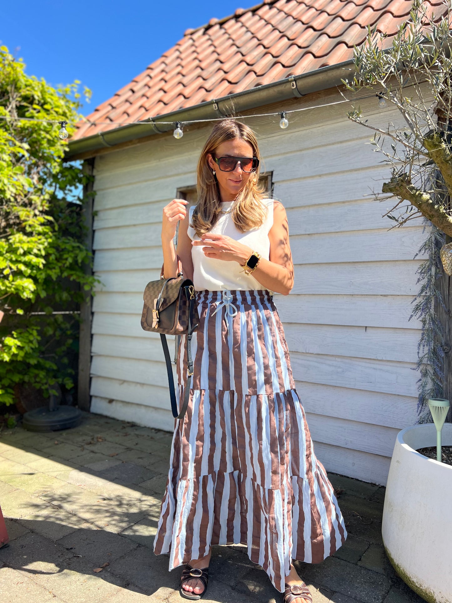 BALI BLUE AND BROWN SKIRT