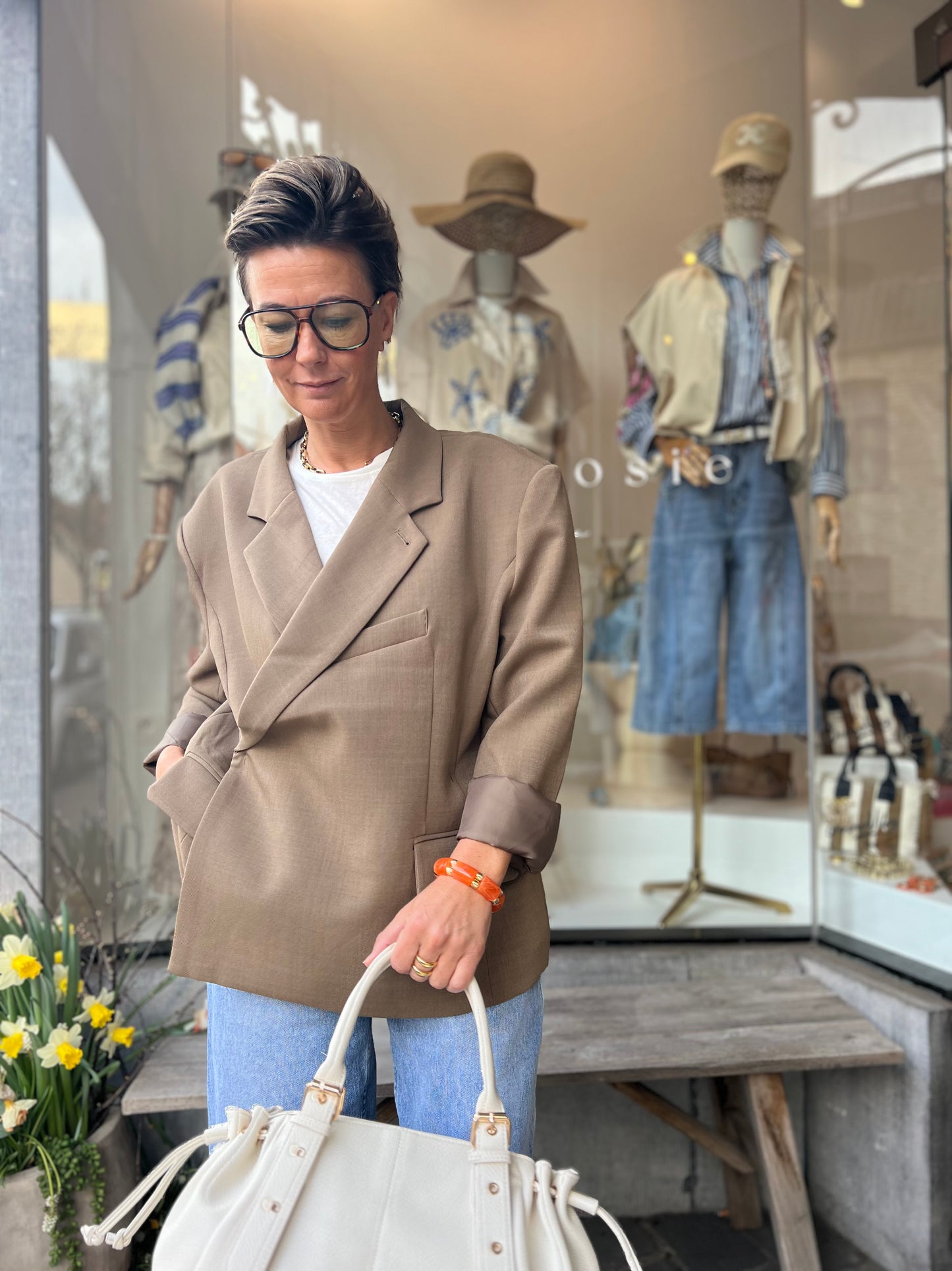 OVERSIZED CHECKED BLAZER