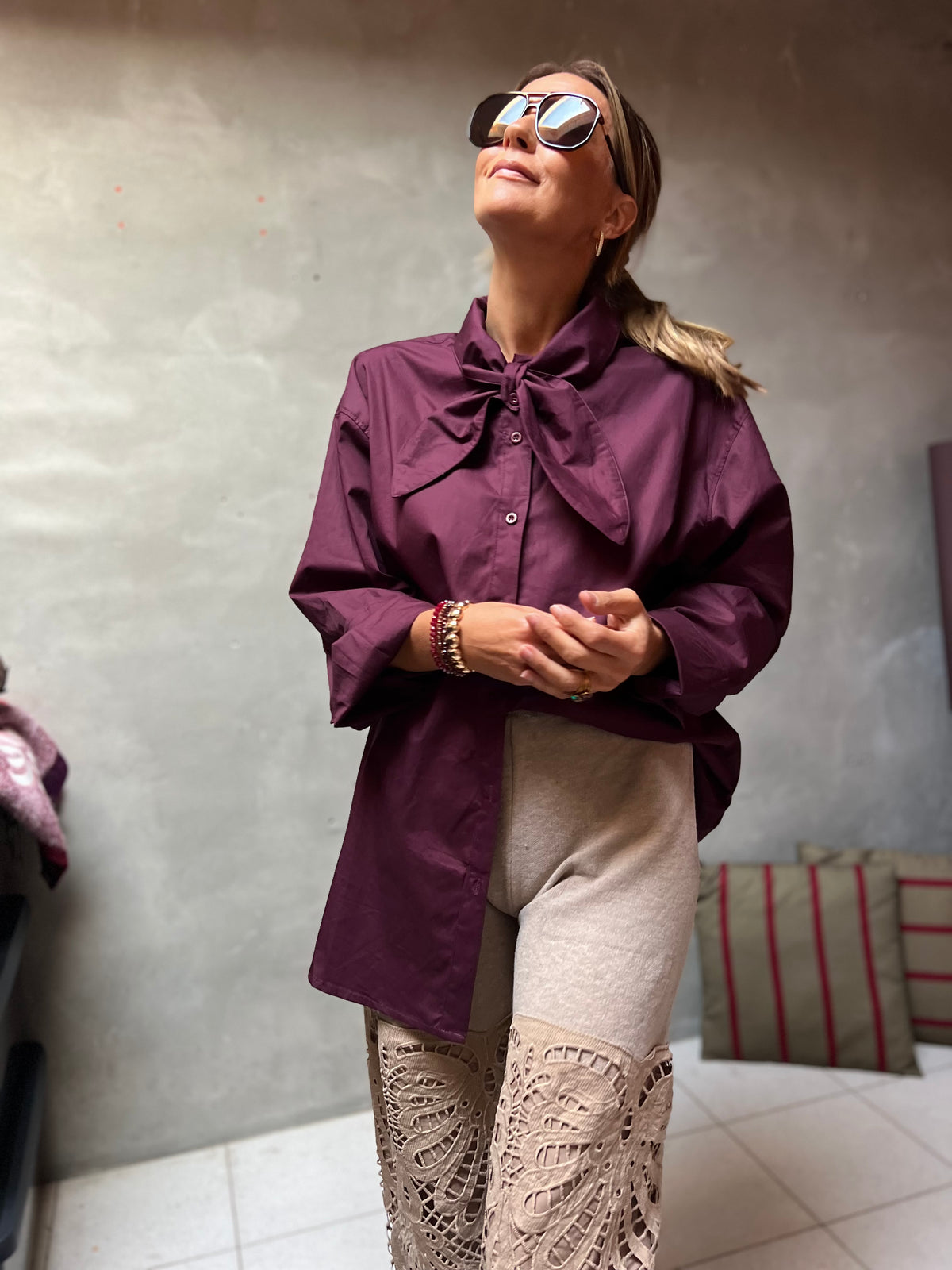 HÉLÈNE BLOUSE BURGUNDY