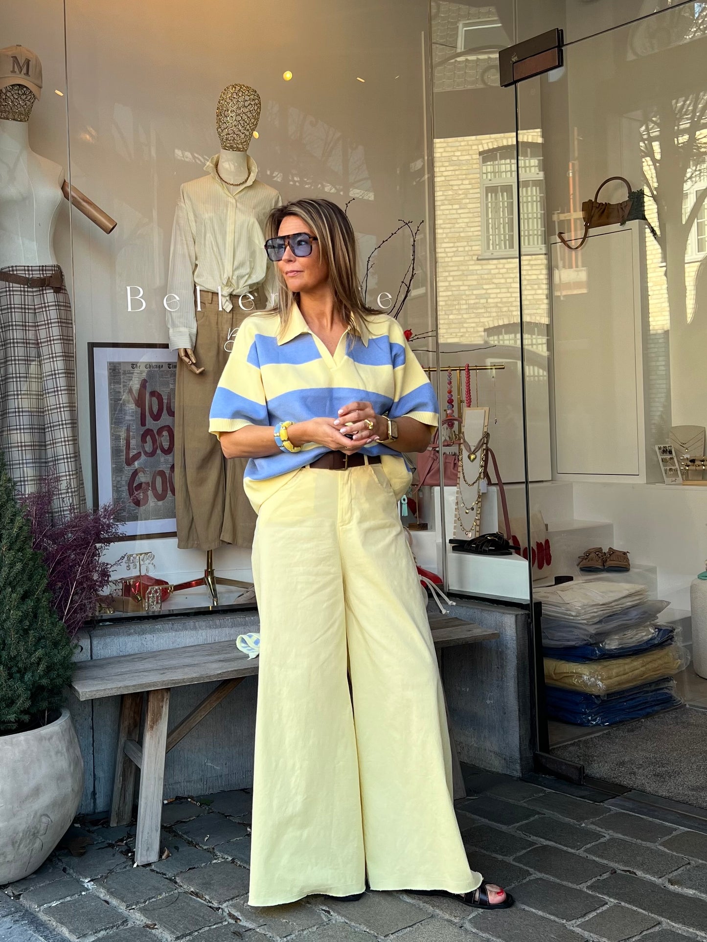 WIDE LEG PANTS YELLOW