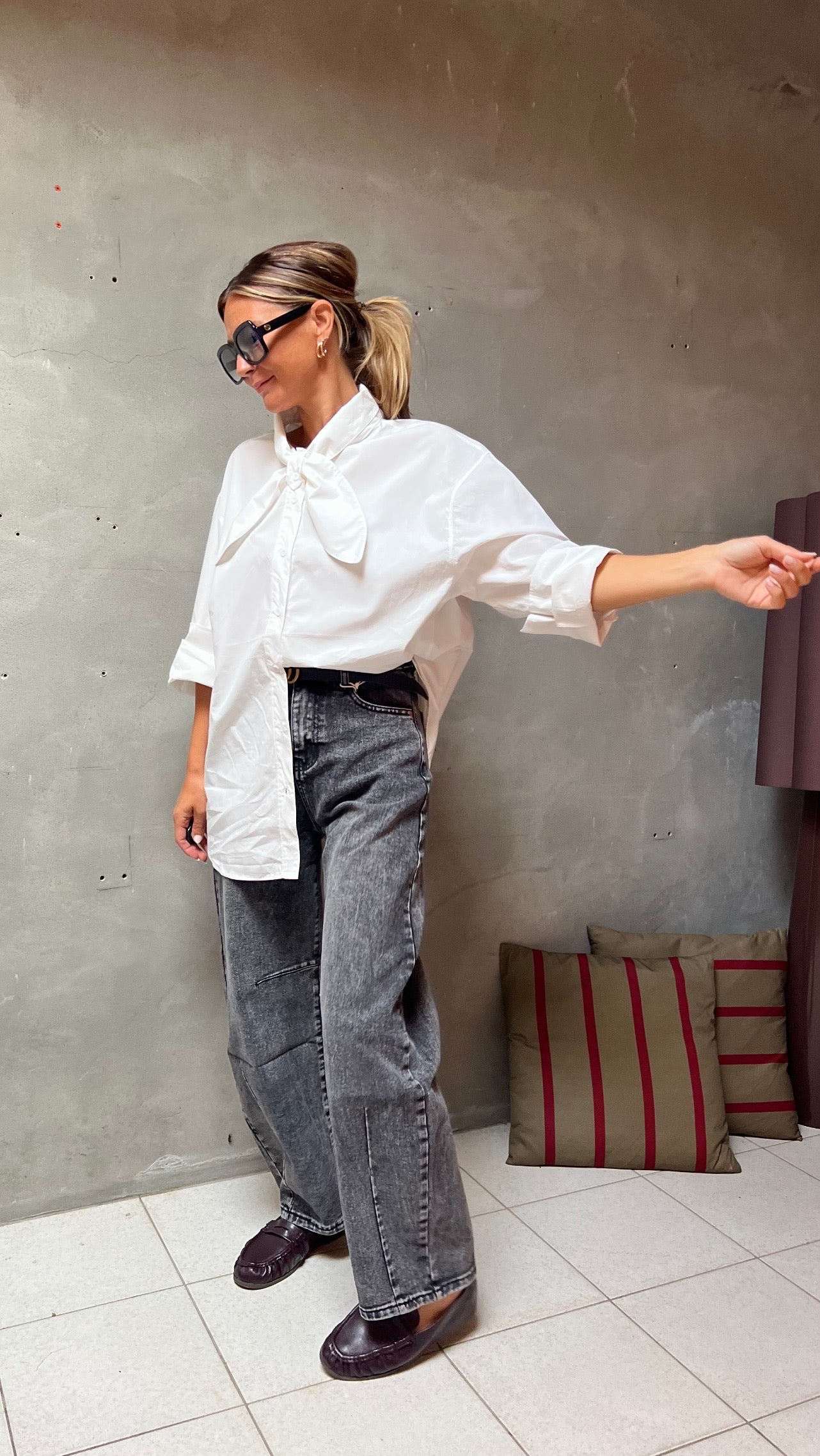 BARREL JEANS ALBA GREY