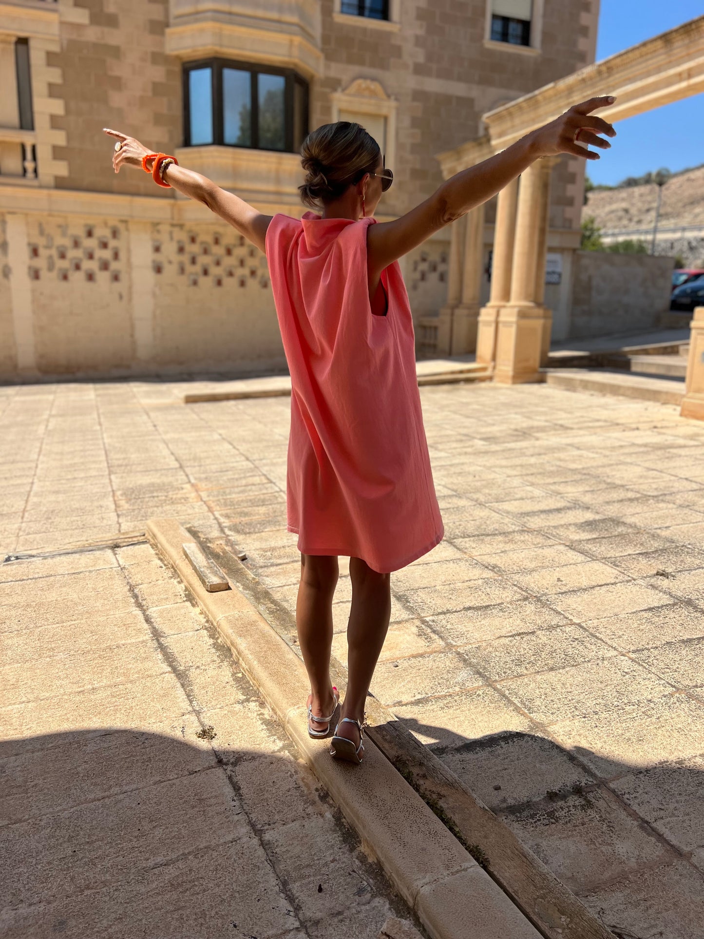 BRISA DEL MAR DRESS NEON SALMON