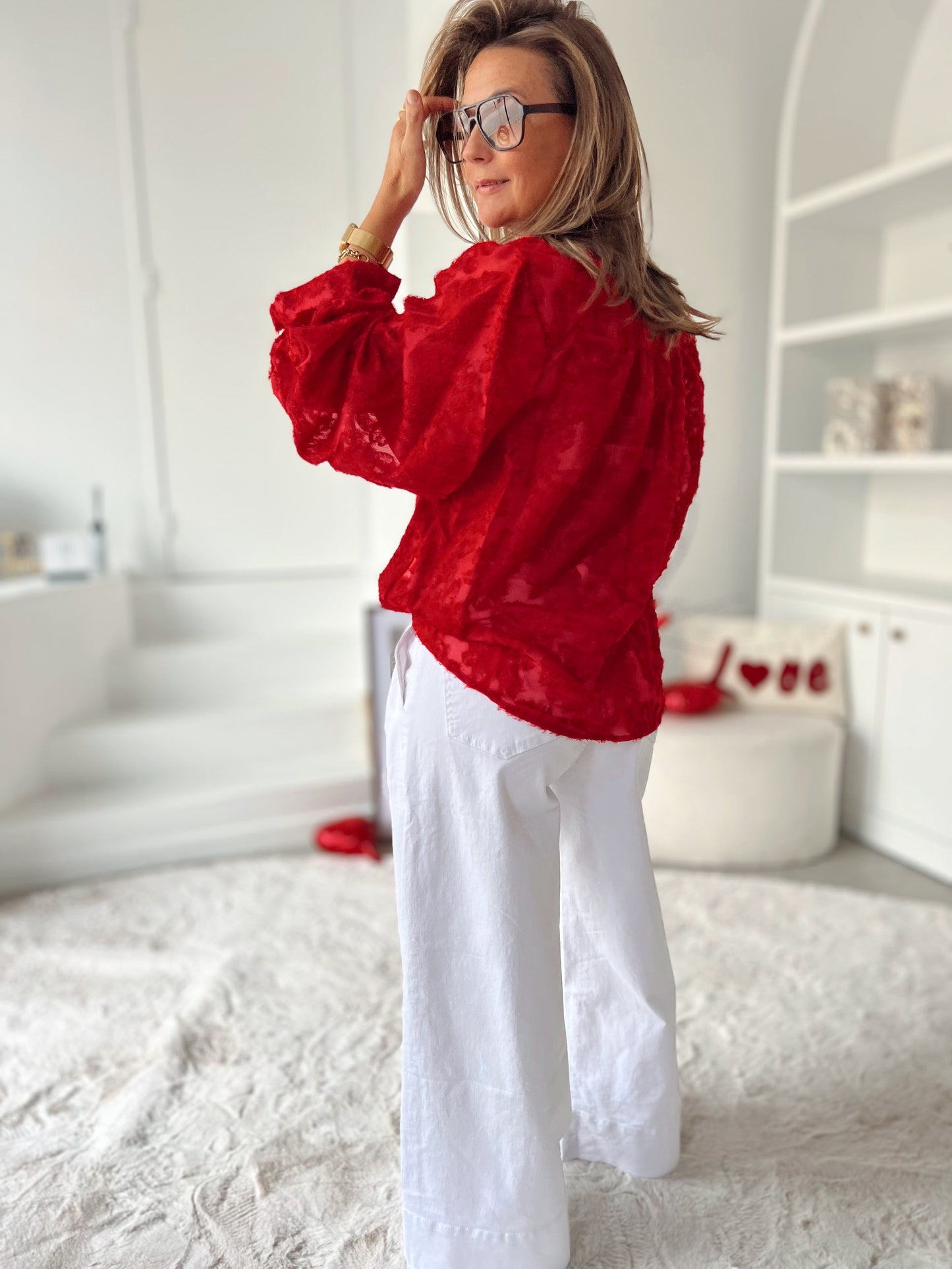 LILY RED BLOUSE