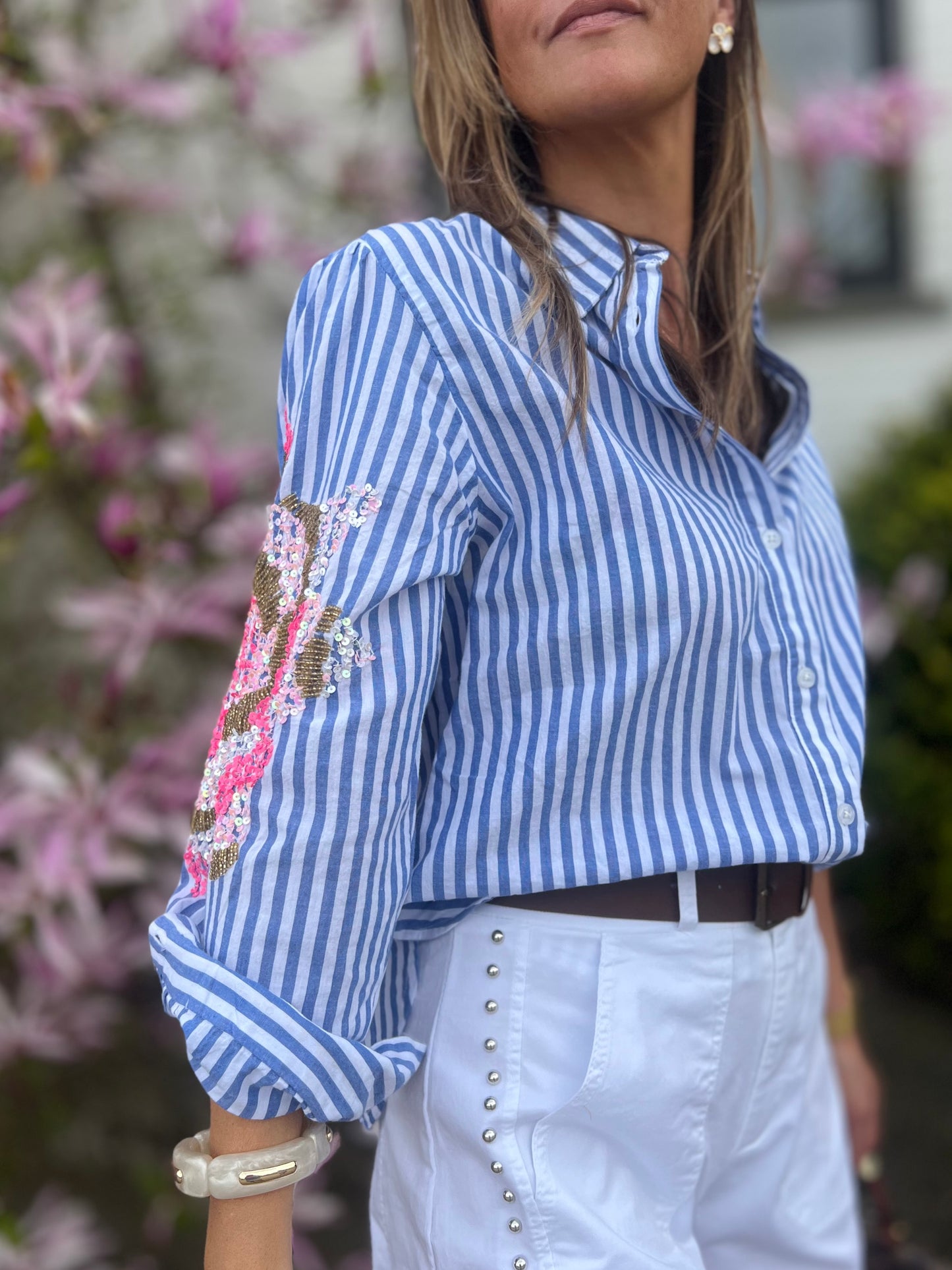 STRIPES & SEQUINS BLOUSE