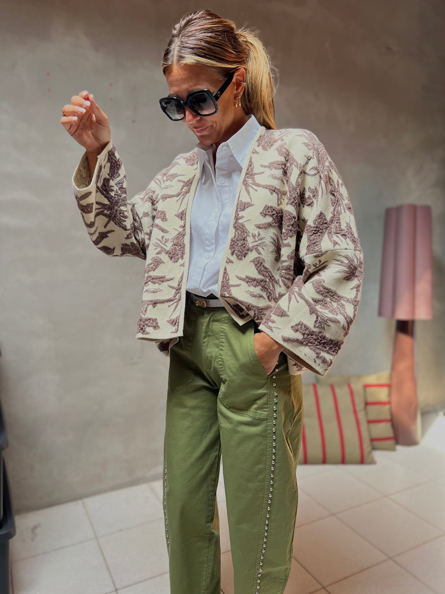 BARREL PANTS OLIVE