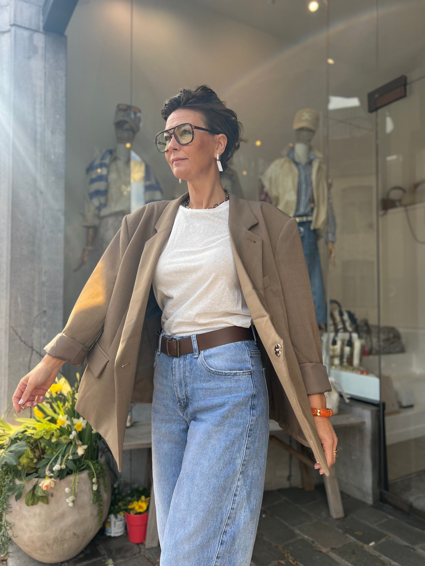 OVERSIZED CHECKED BLAZER