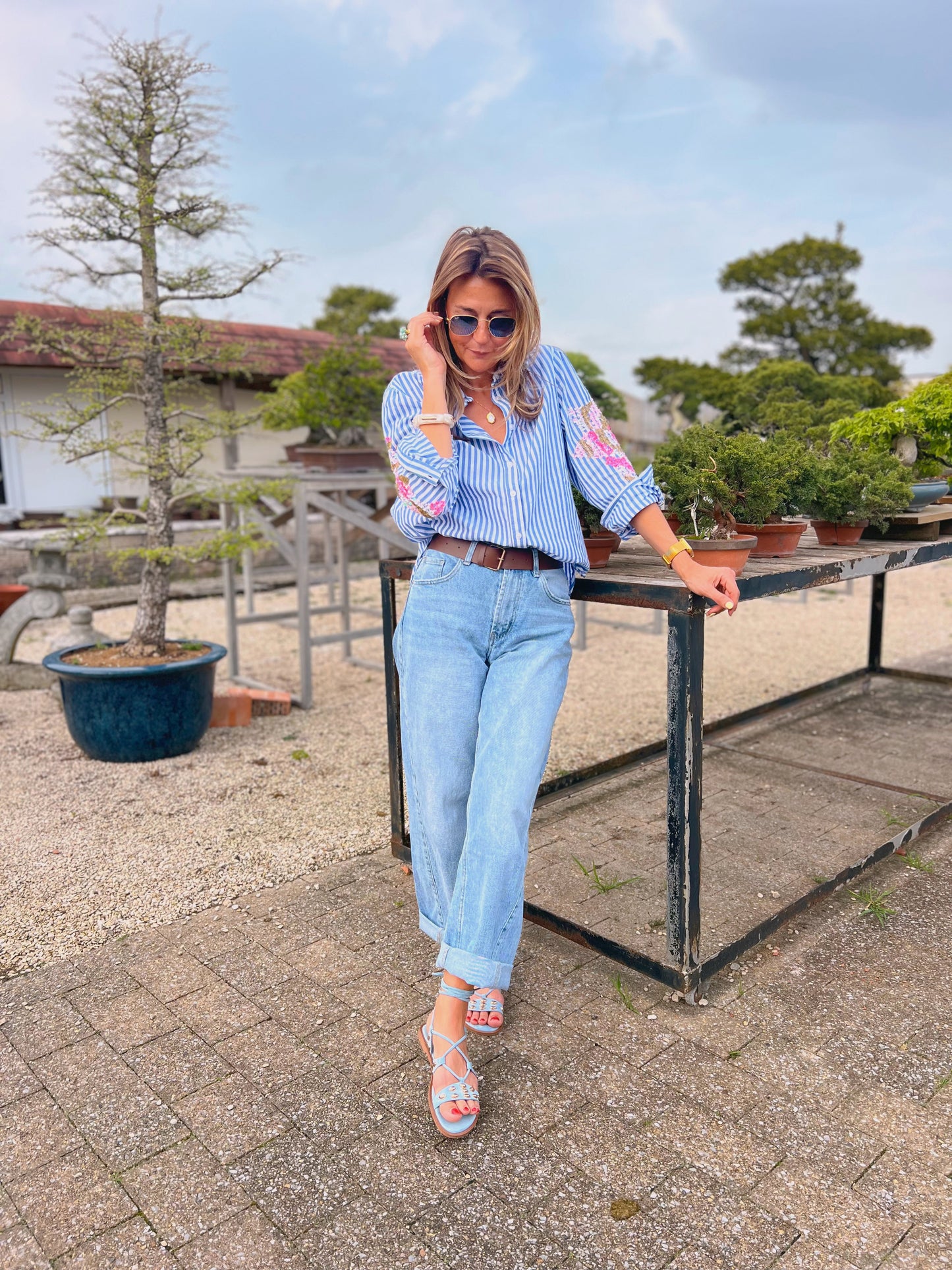 STRIPES & SEQUINS BLOUSE