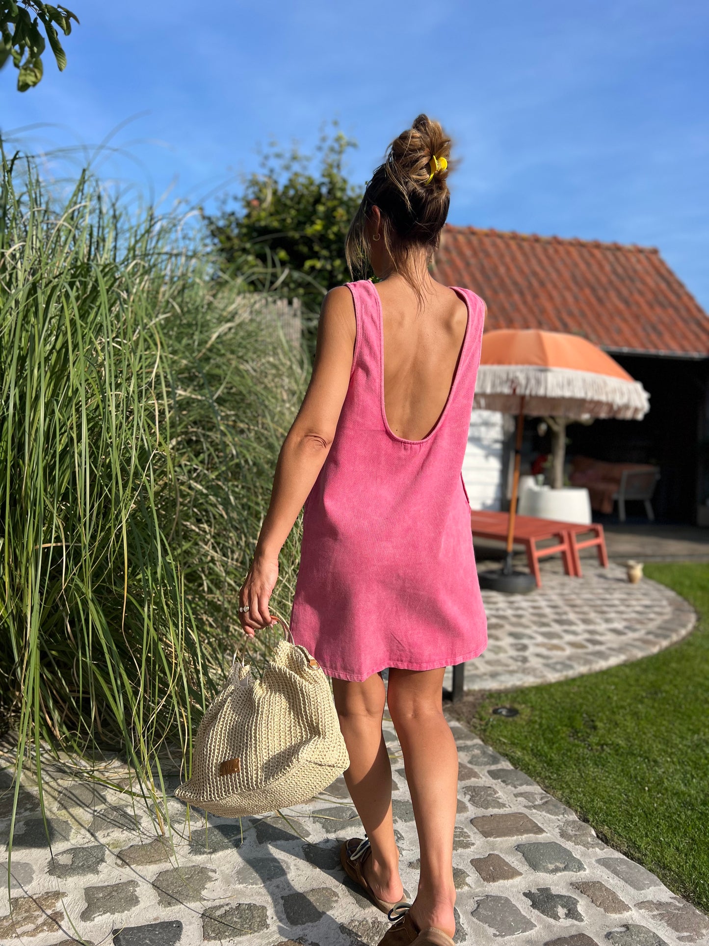 JESS DENIM DRESS PINK