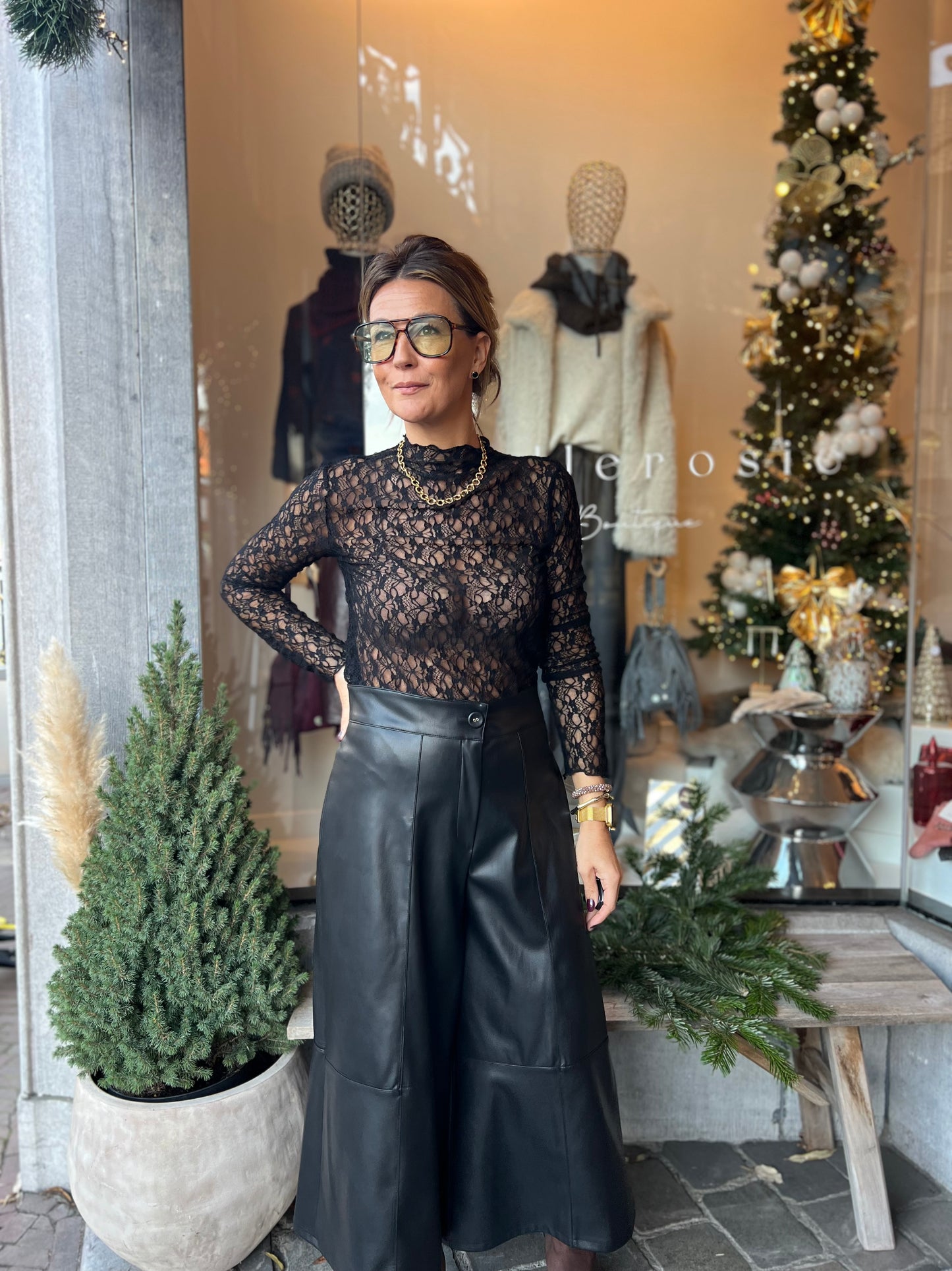 HARLOW FAUX LEATHER PANTS laatste S