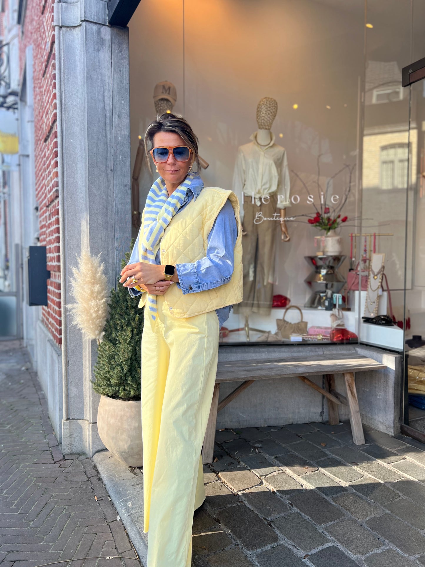 WIDE LEG PANTS YELLOW