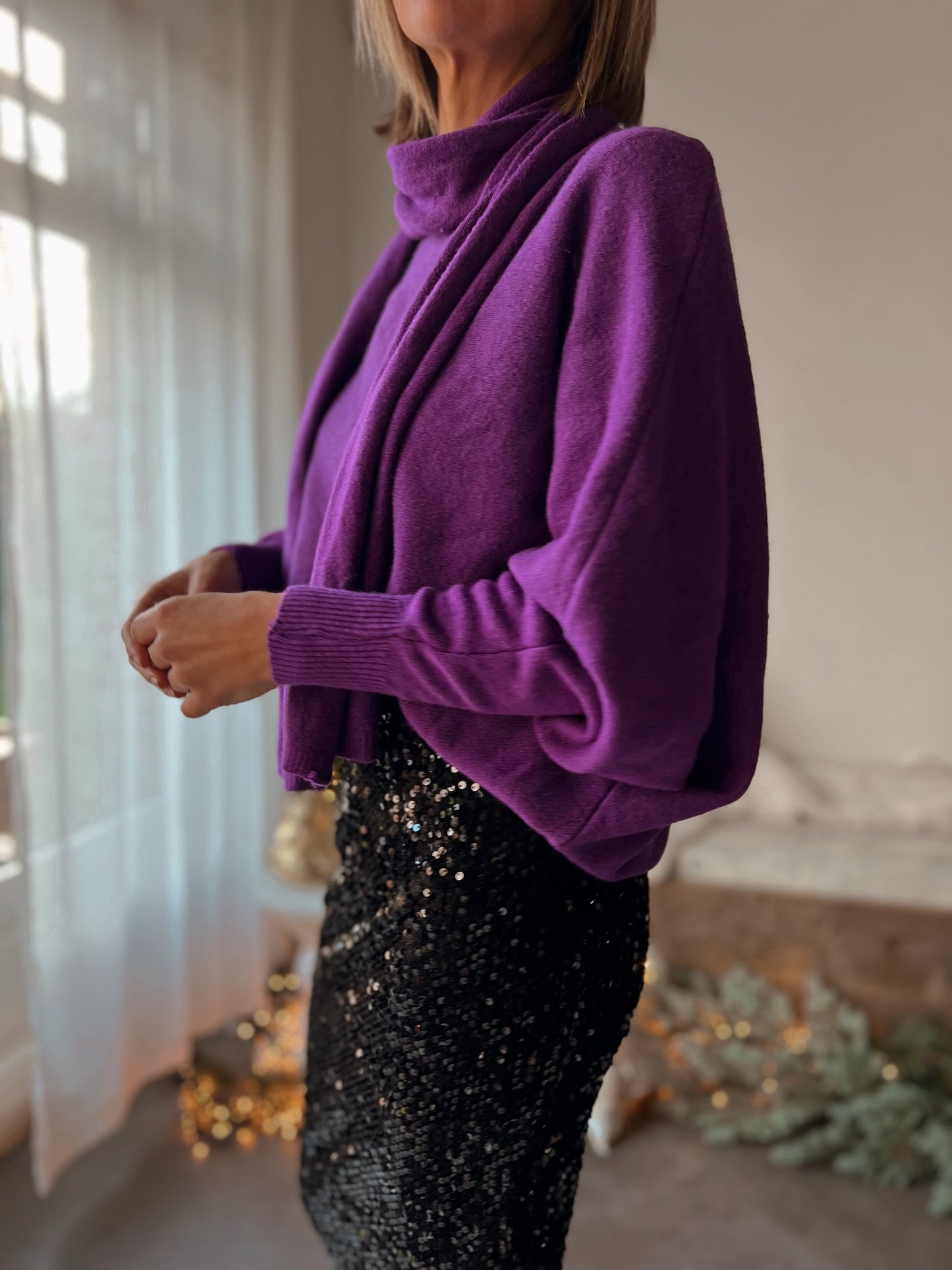 FLORINNE PURPLE PULL MET SJAAL