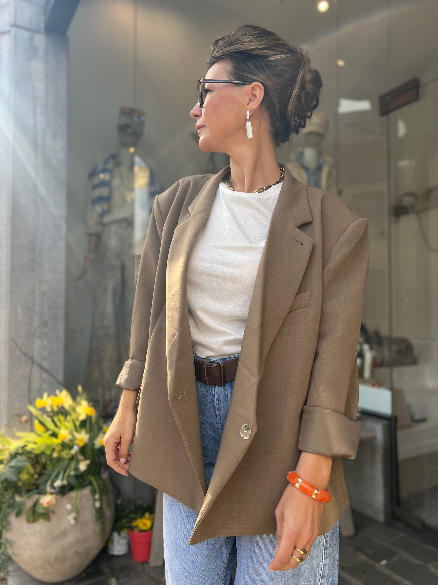 OVERSIZED CHECKED BLAZER