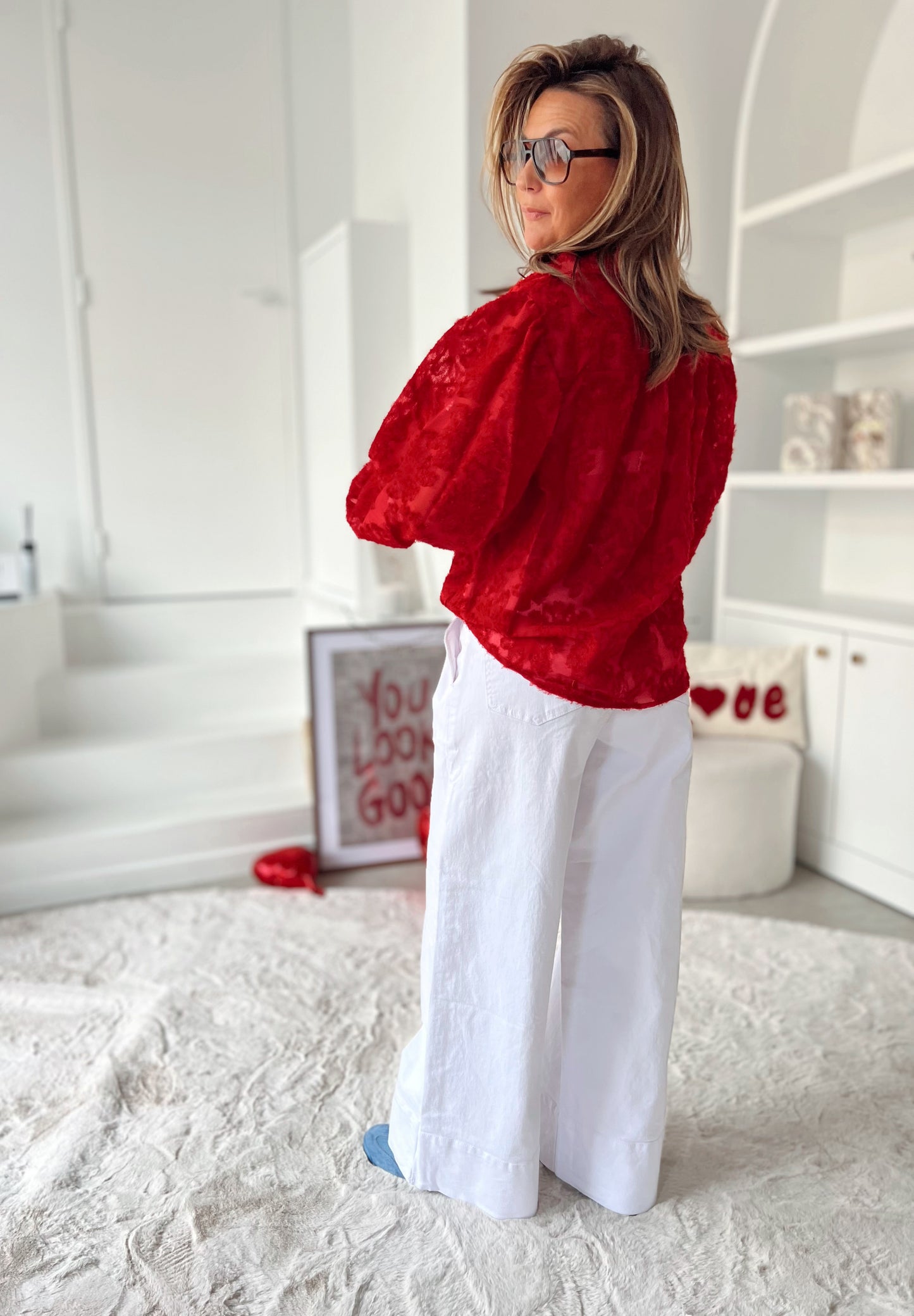 LILY RED BLOUSE
