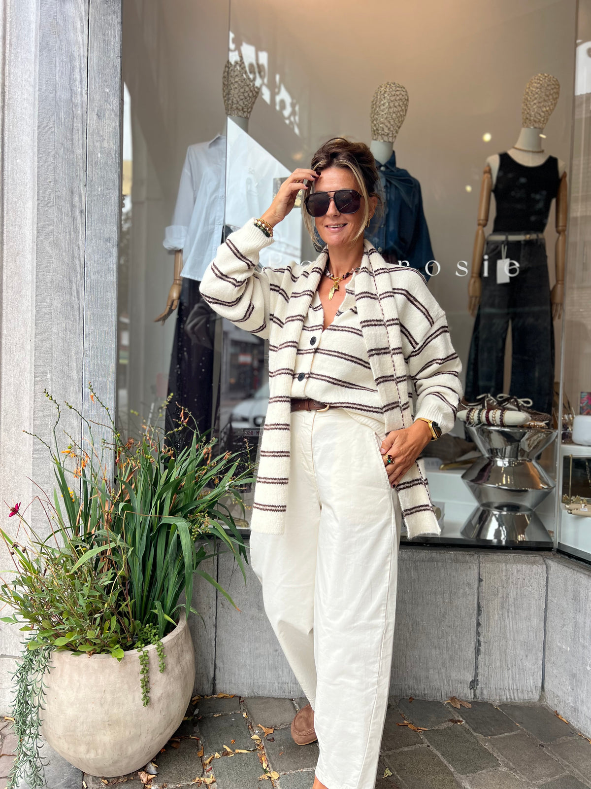 MALIA CARDIGAN & SCARF VANILLE