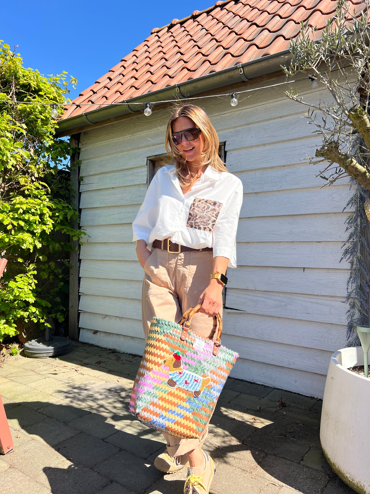 WHITE SEQUIN ANIMAL BLOUSE