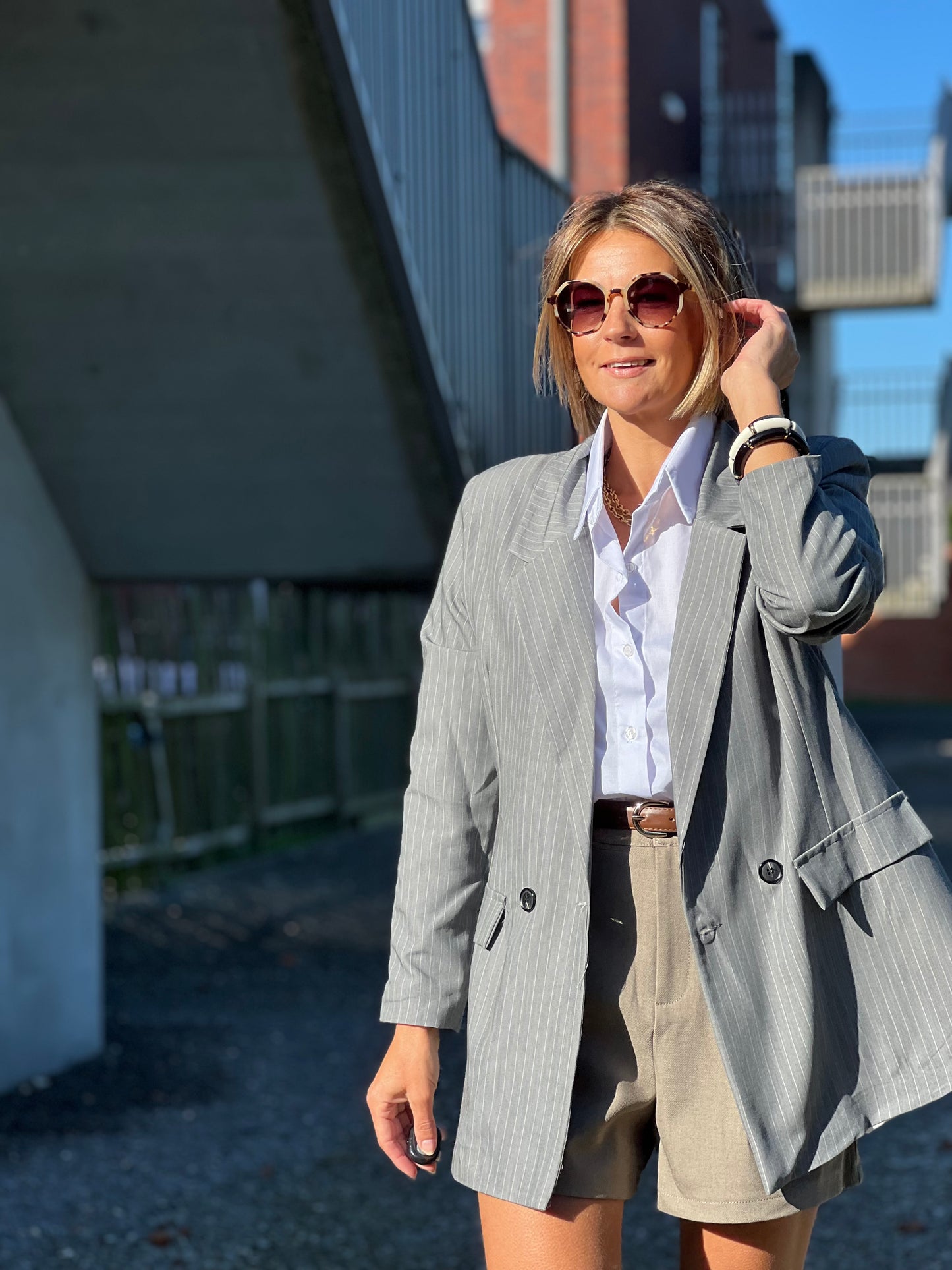 BLAZER GREY STRIPED