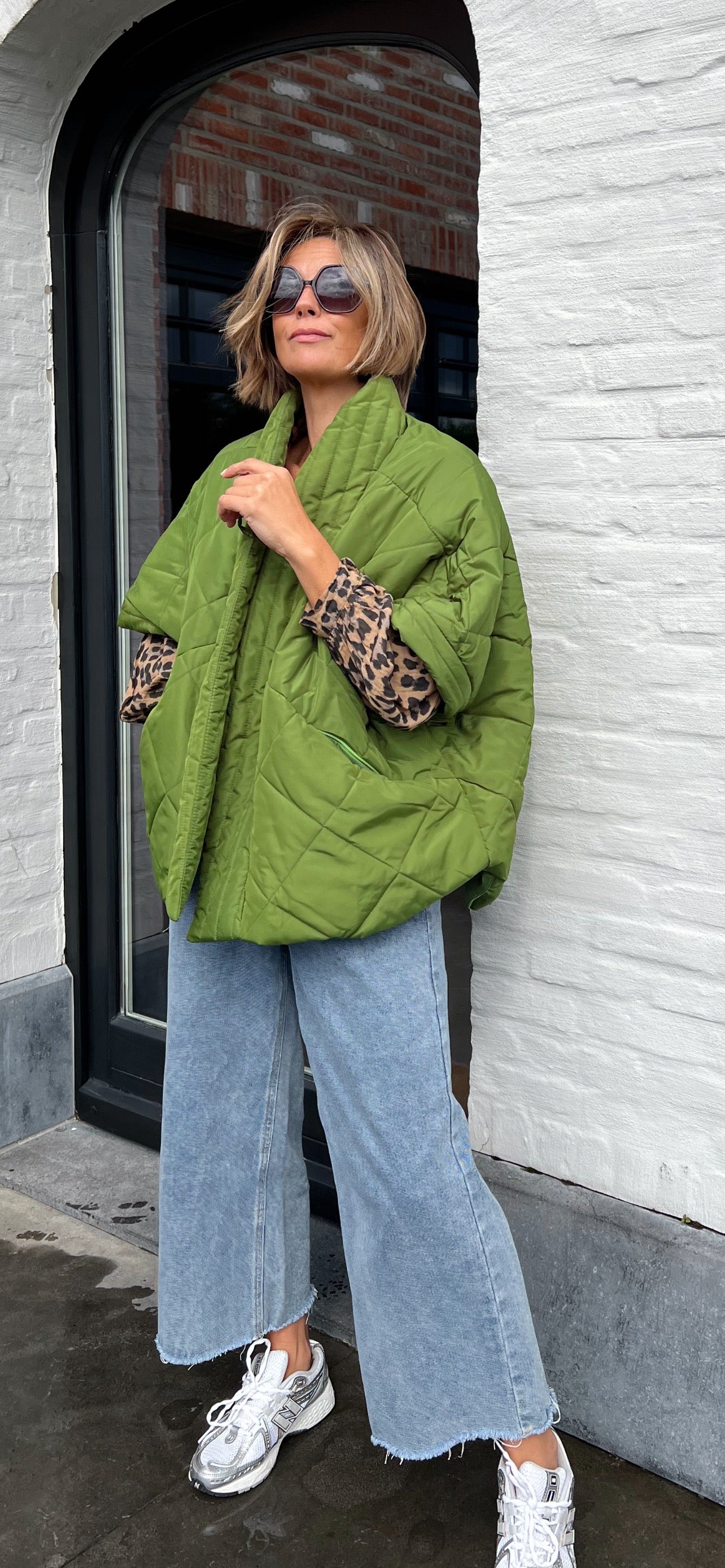 PADDED PONCHO GILET GREEN