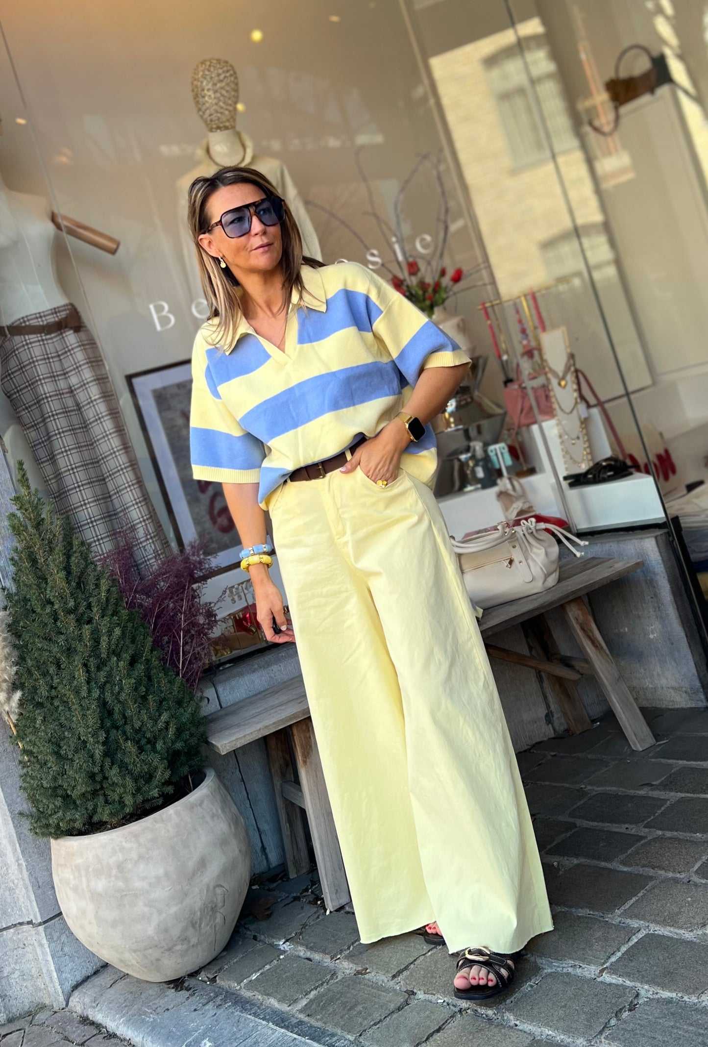 WIDE LEG PANTS YELLOW