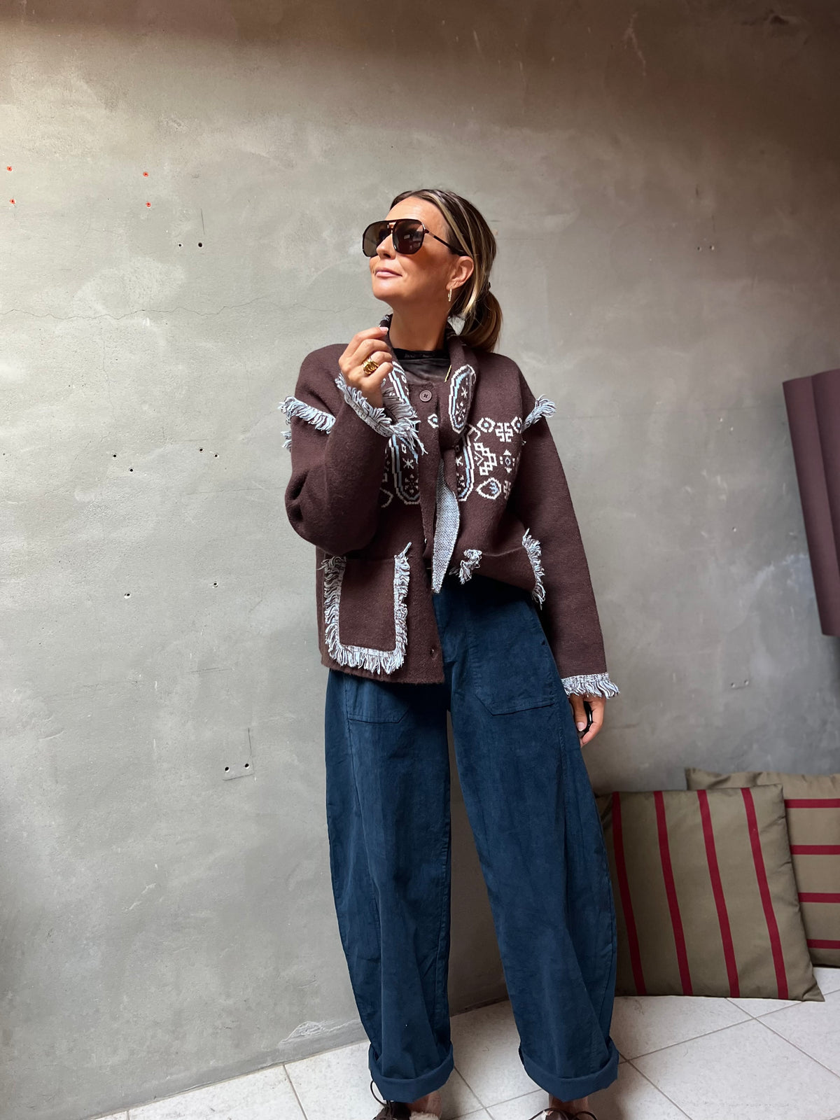 VELOURS MARINE PANTS