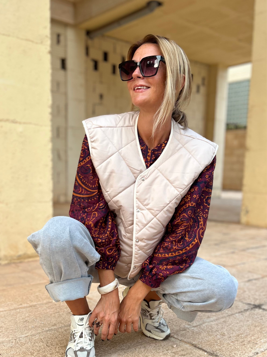 FRANKIE PADDED GILET MACHIATO