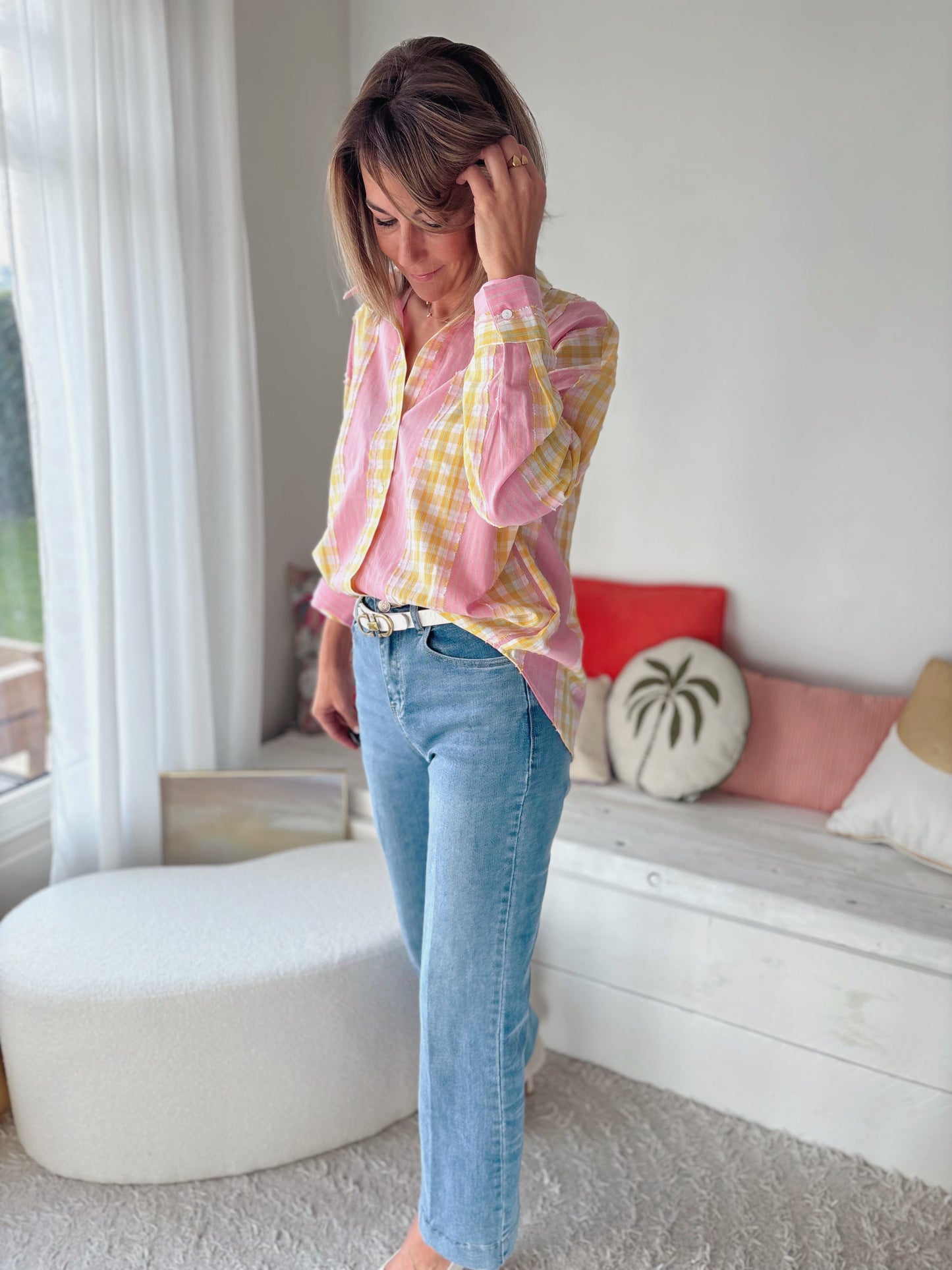 PINK & YELLOW BLOUSE