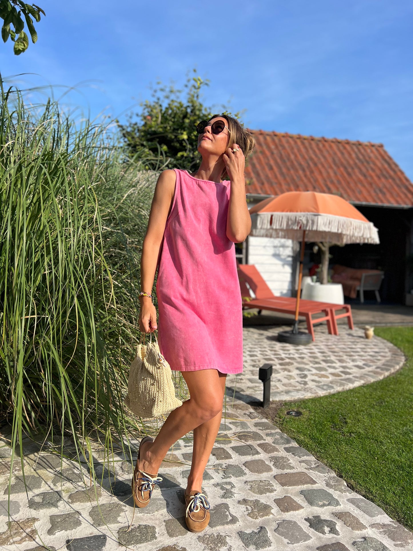 JESS DENIM DRESS PINK